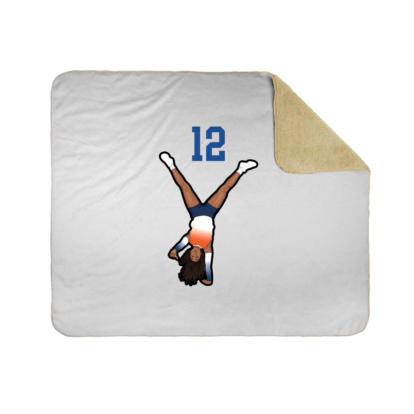 Throw Blanket — Number Top in White