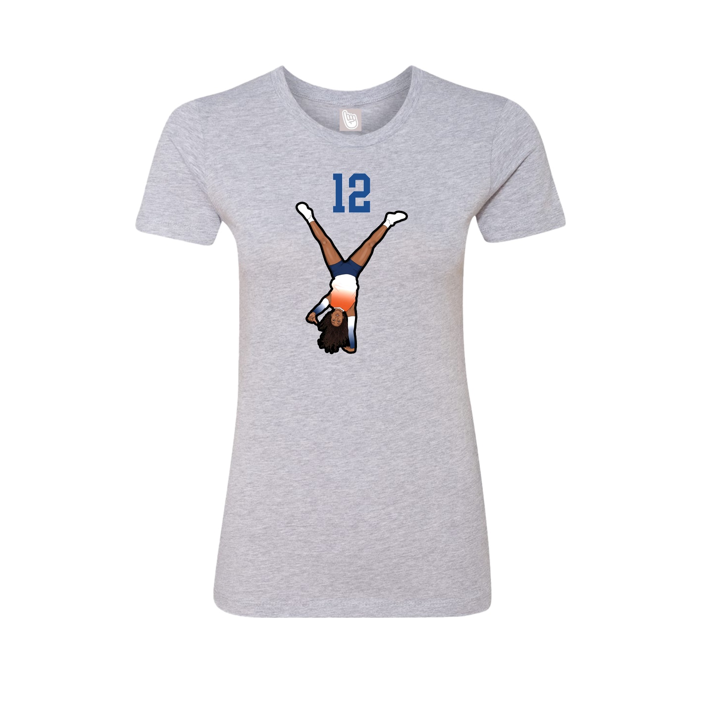 Fitted Women's Tee — Number Top in Grey