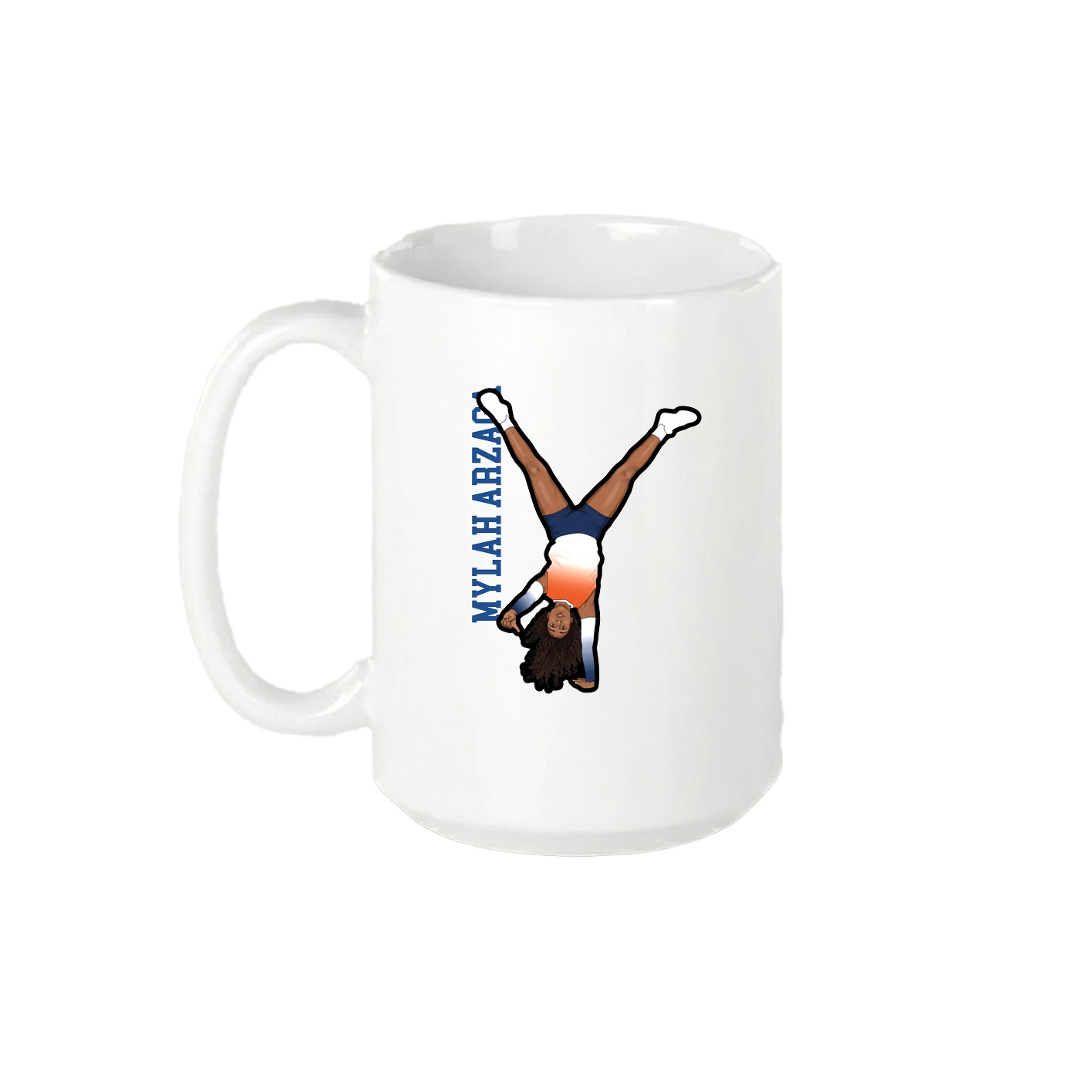 15oz Coffee Mug — Name Vertical in White