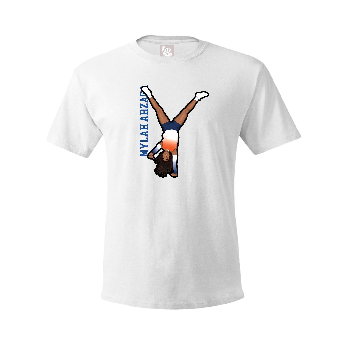 Tee — Name Vertical in White