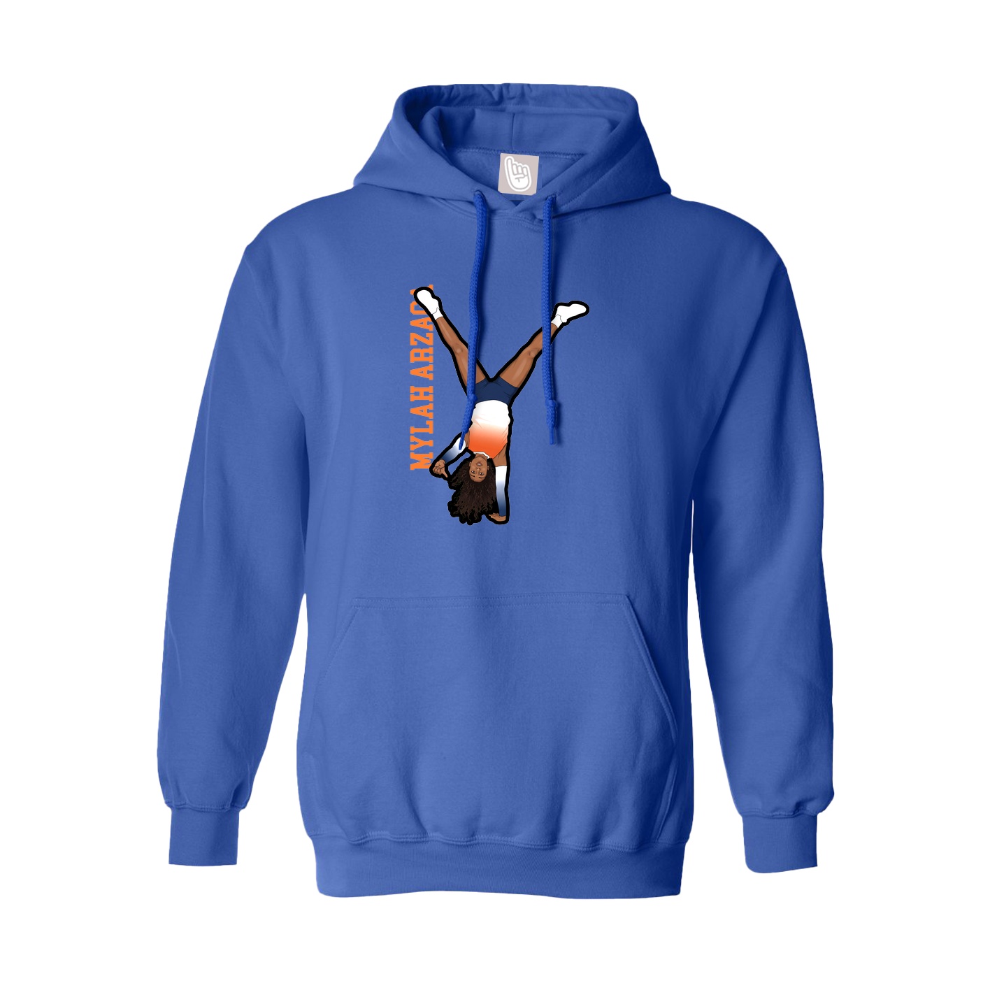 Youth Hoodie — Name Vertical in Royal