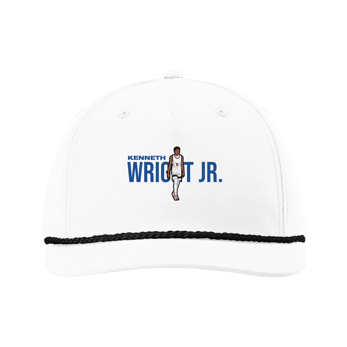 Five-Panel Classic Rope Cap — Player Name in White