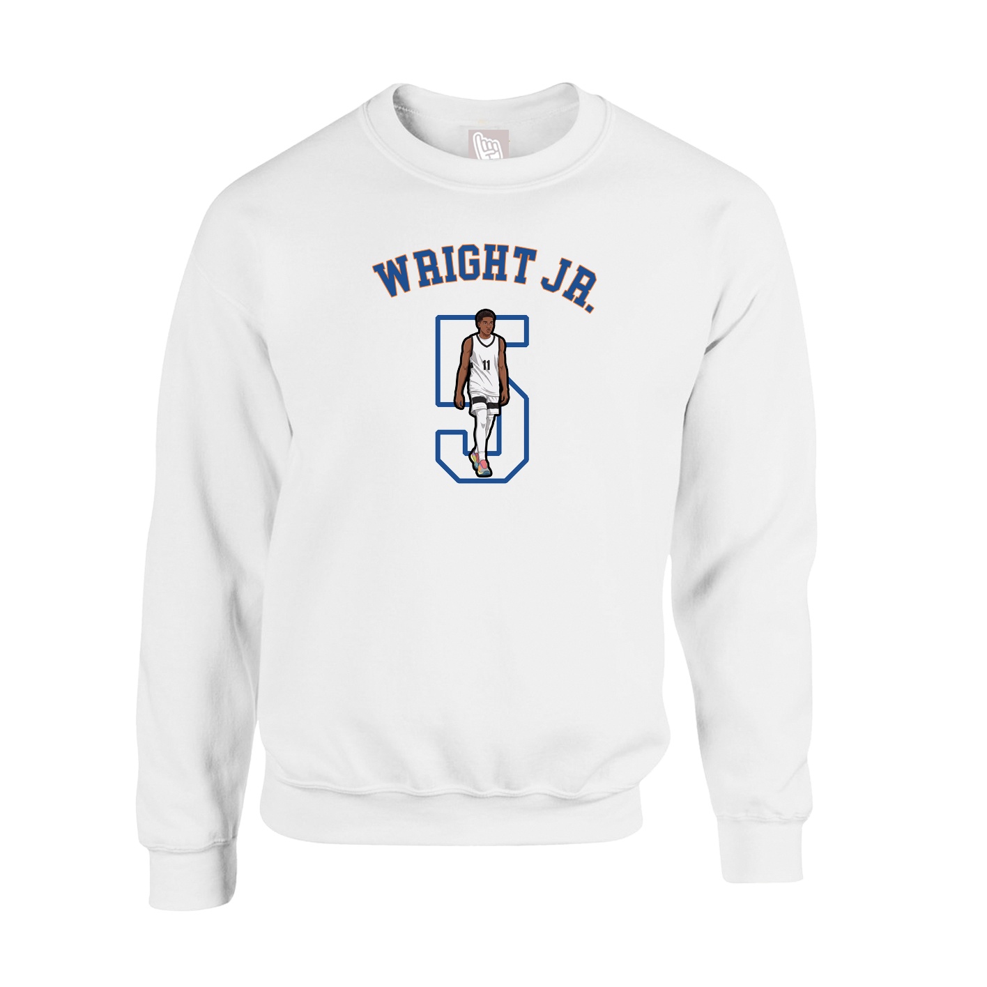 Fleece Crew — Shirsey Arch in White