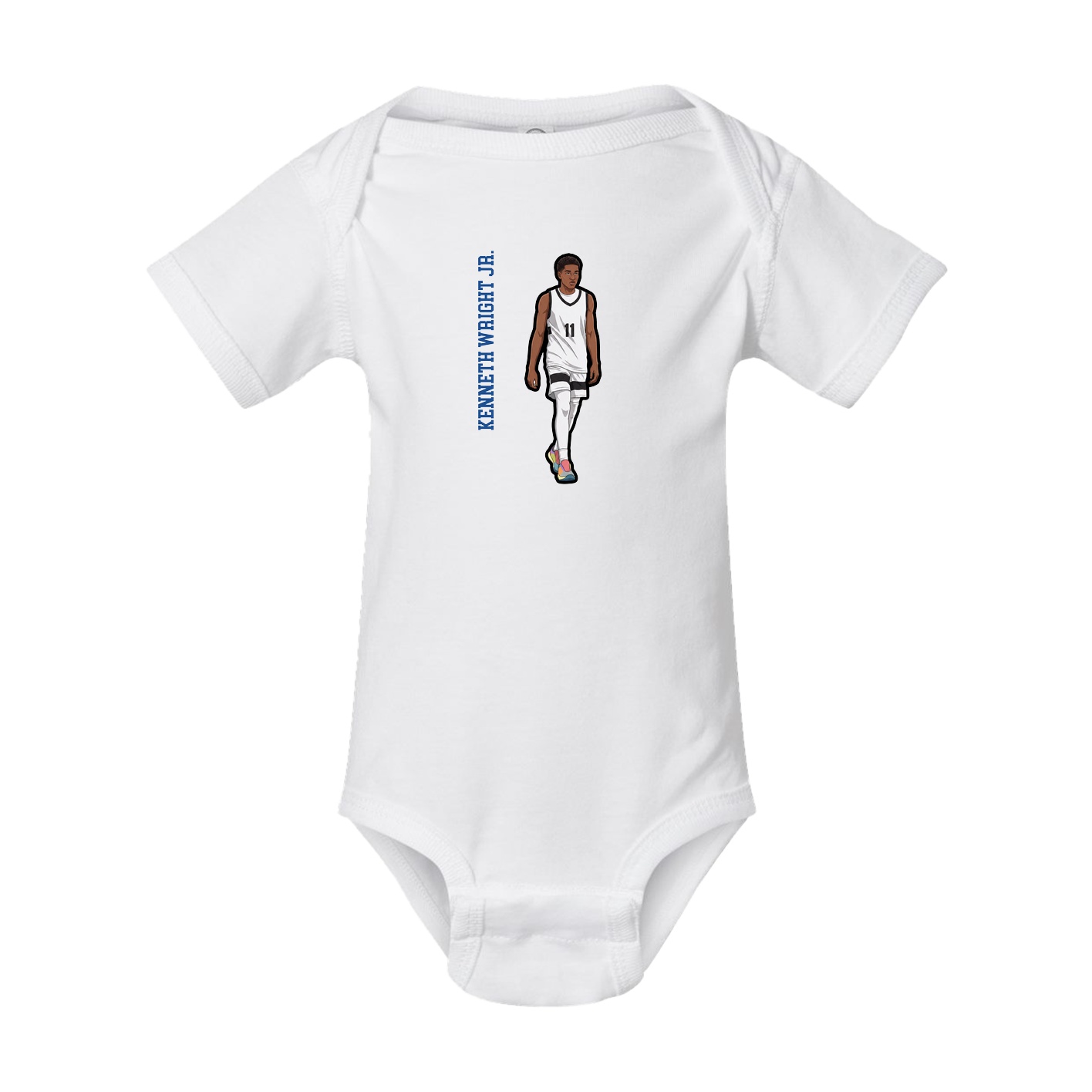 Baby Onesie — Name Vertical in White