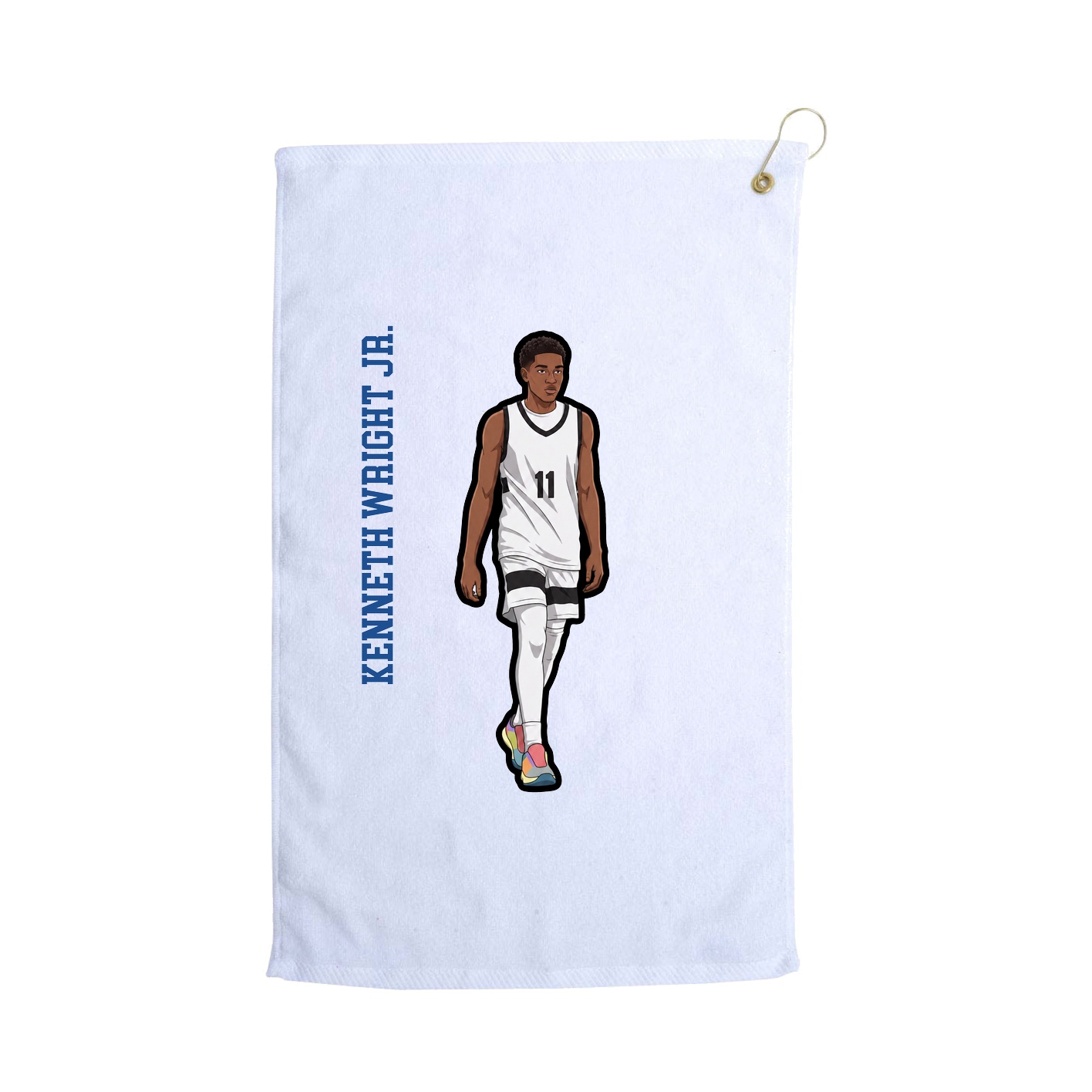 Golf Towel — Name Vertical in White