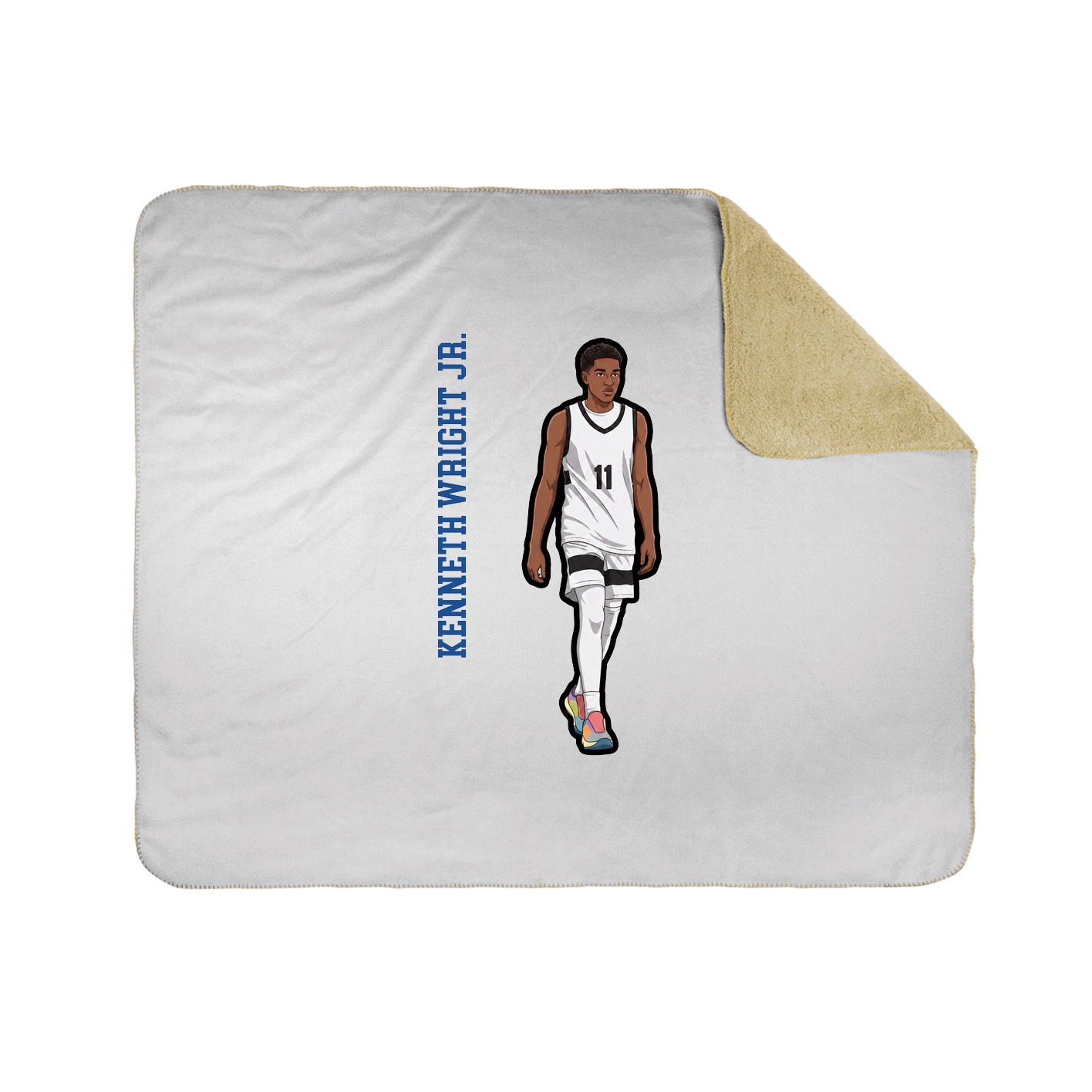 Throw Blanket — Name Vertical in White