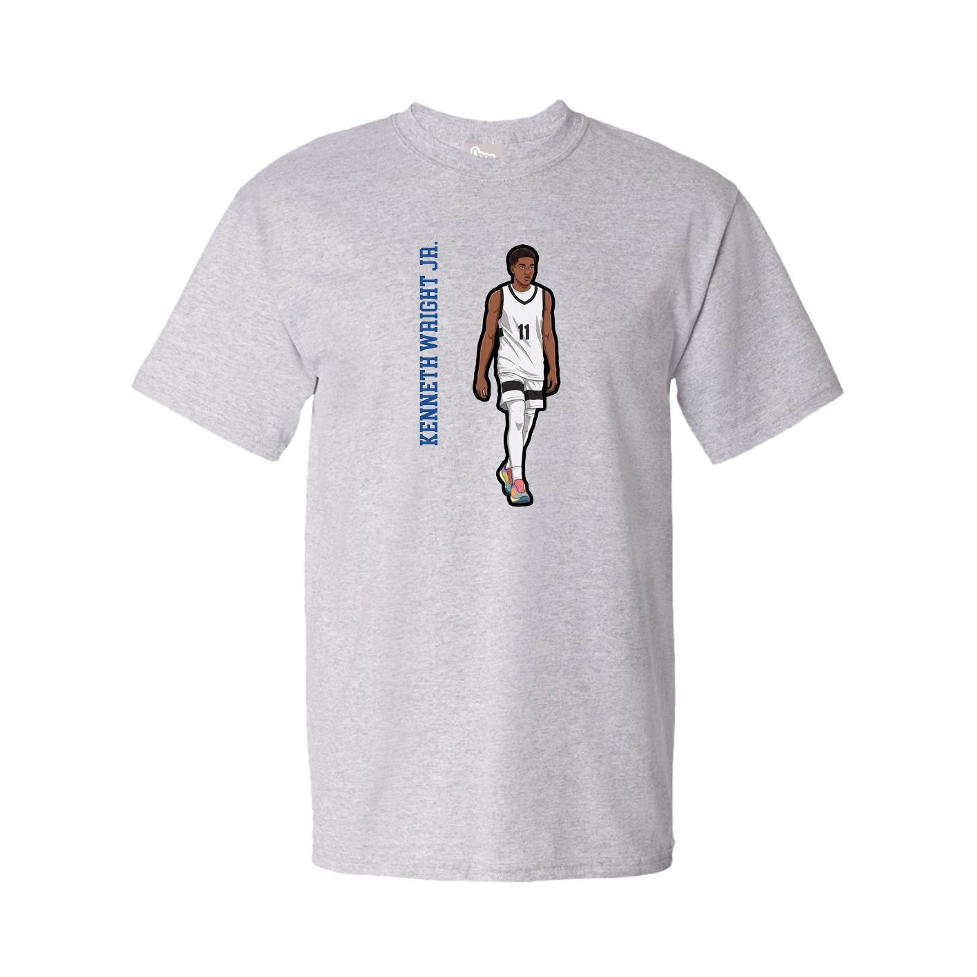 Youth Tee — Name Vertical in Grey