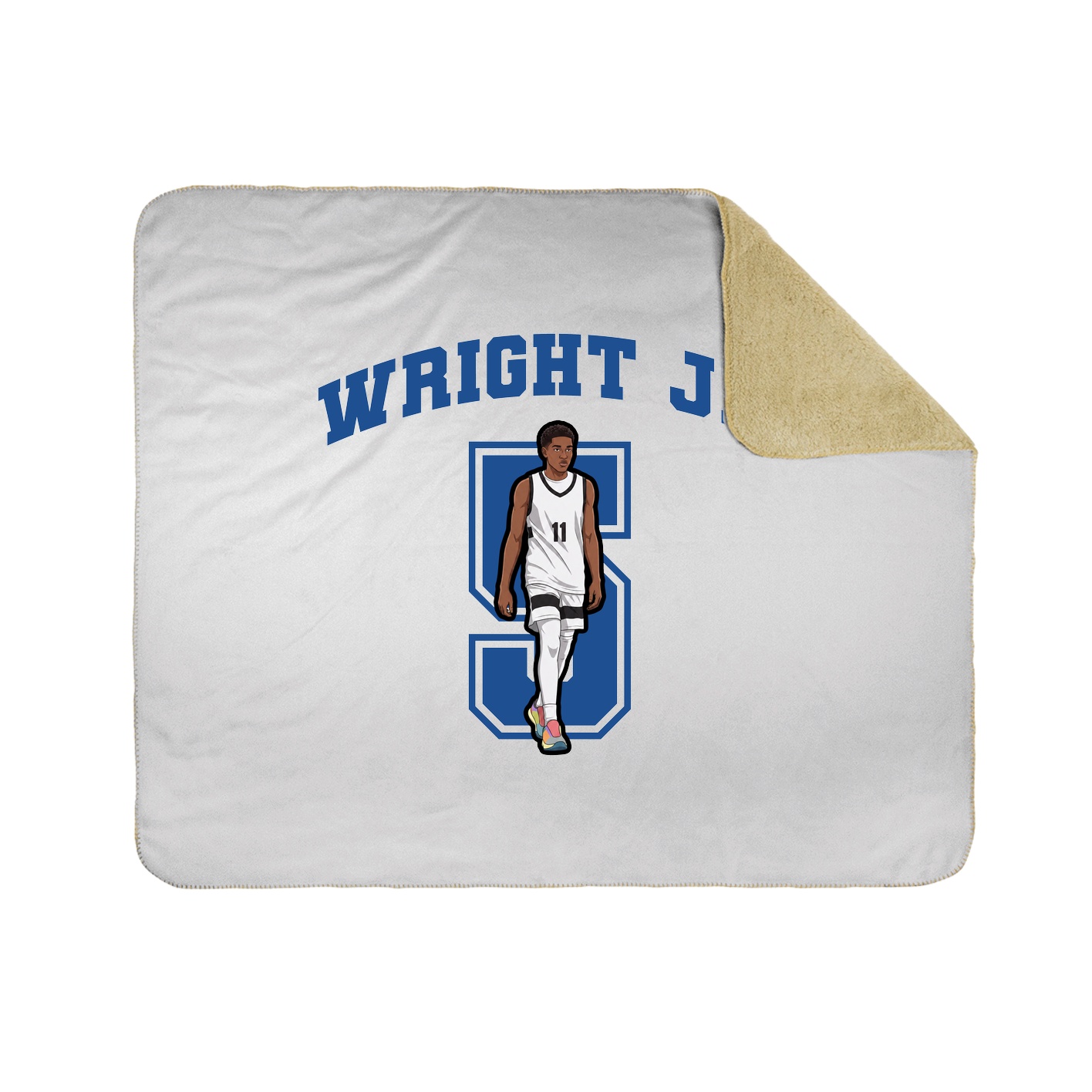 Throw Blanket — Number in White