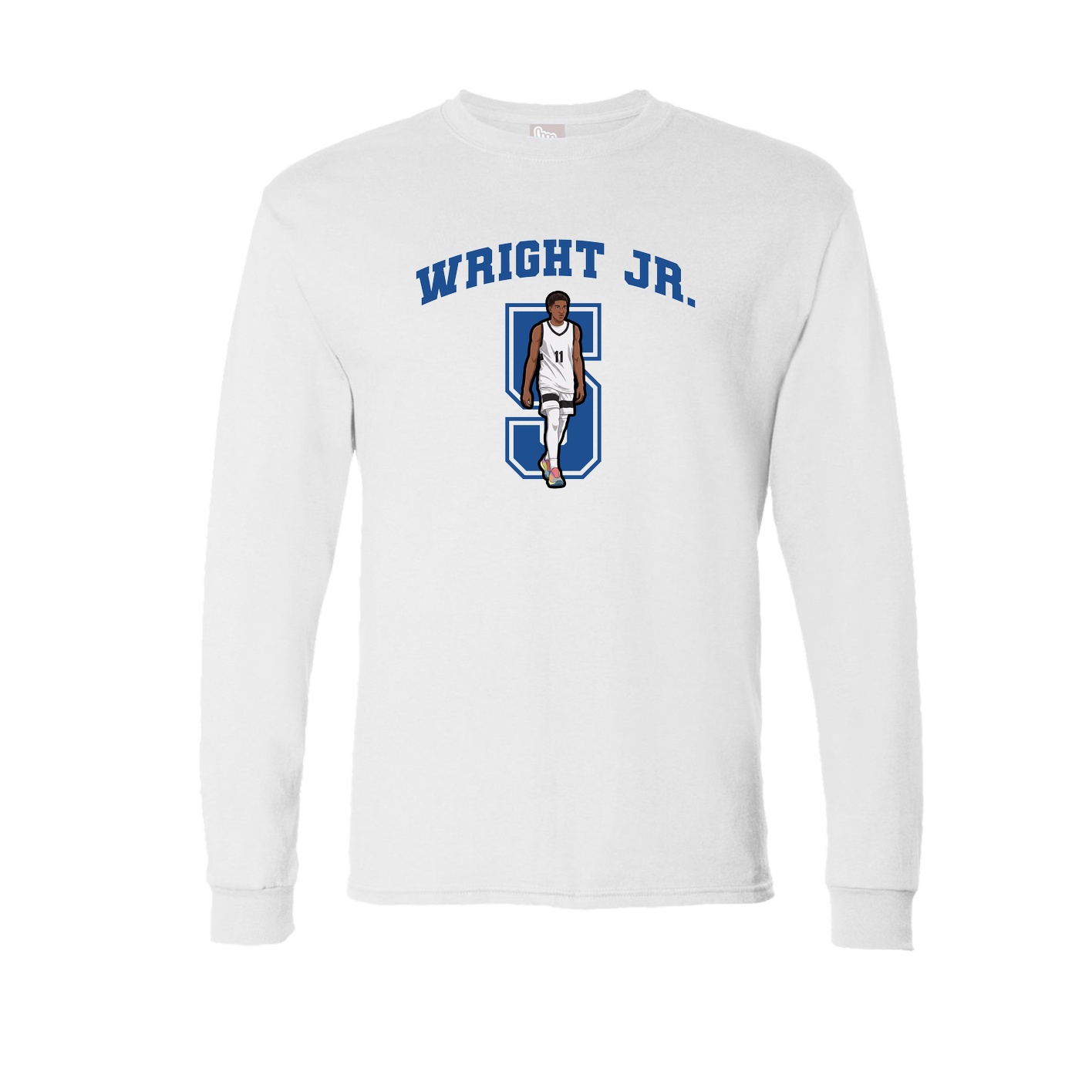 Long Sleeve Tee — Number in White