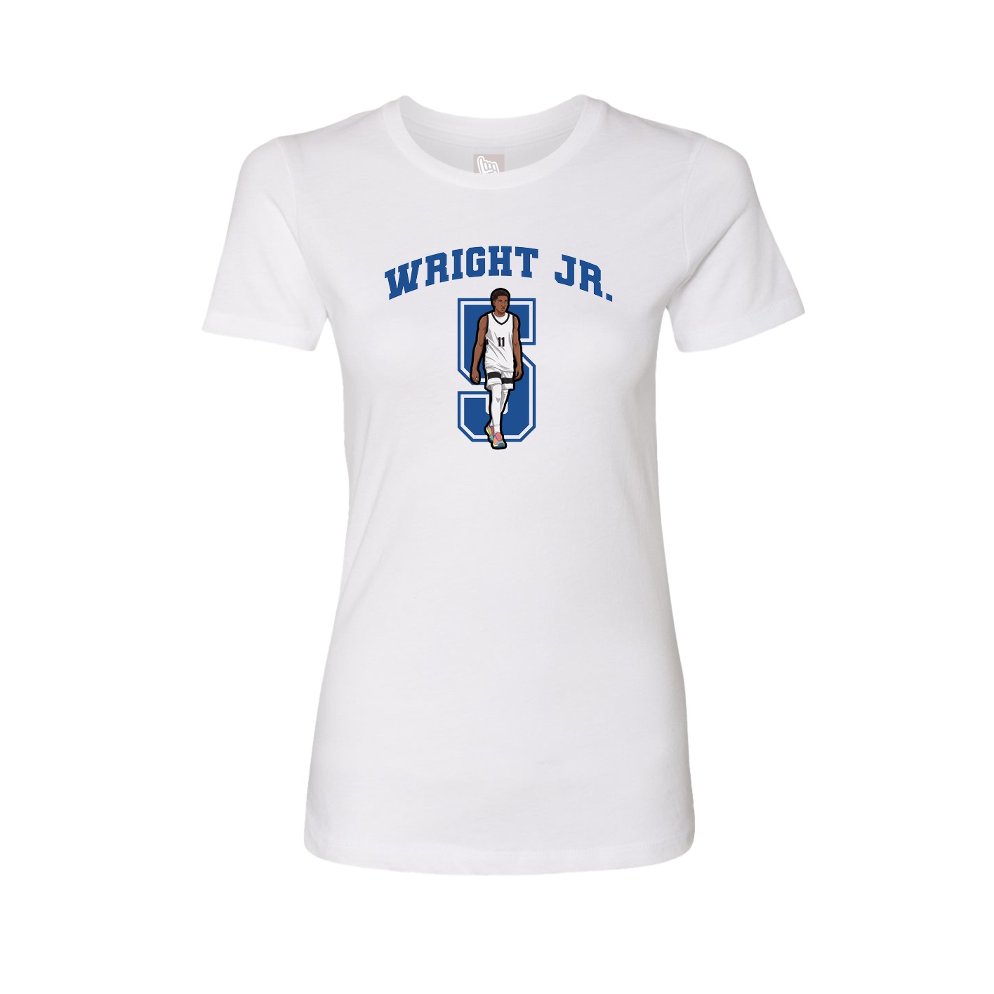 Fitted Women's Tee — Number in White