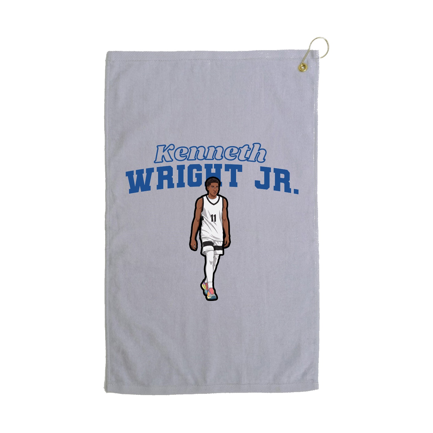 Golf Towel — Name Arch in Grey
