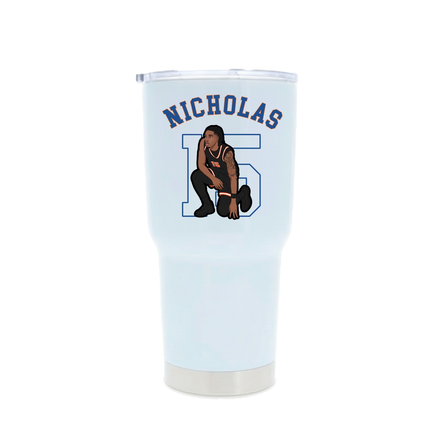30oz Stainless Steel Tumbler — Shirsey Arch in White