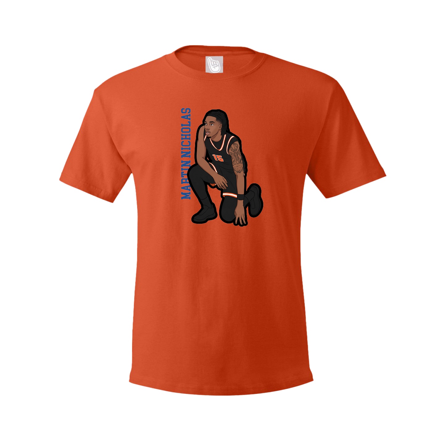 Tee — Name Vertical in Orange