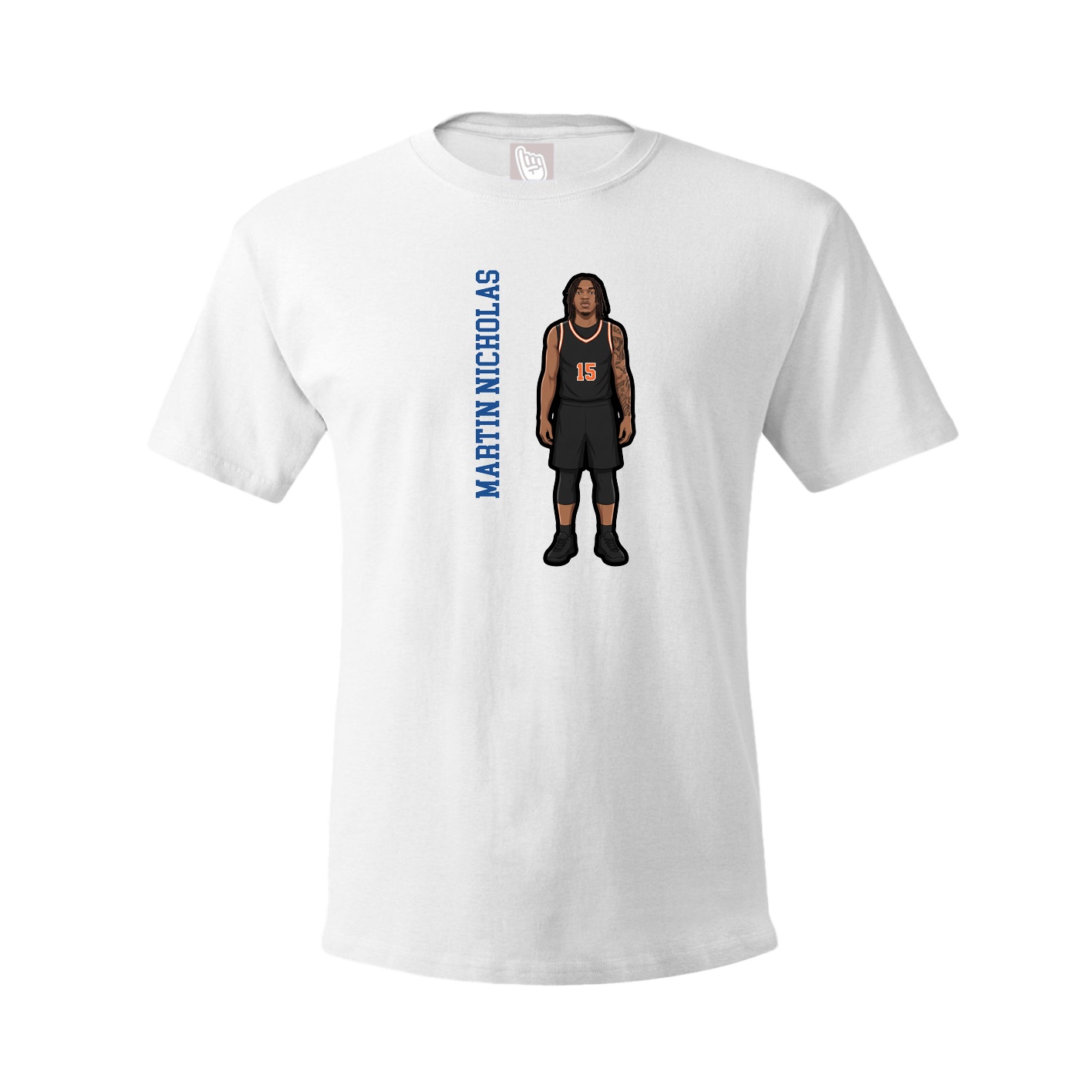 Tee — Name Vertical in White