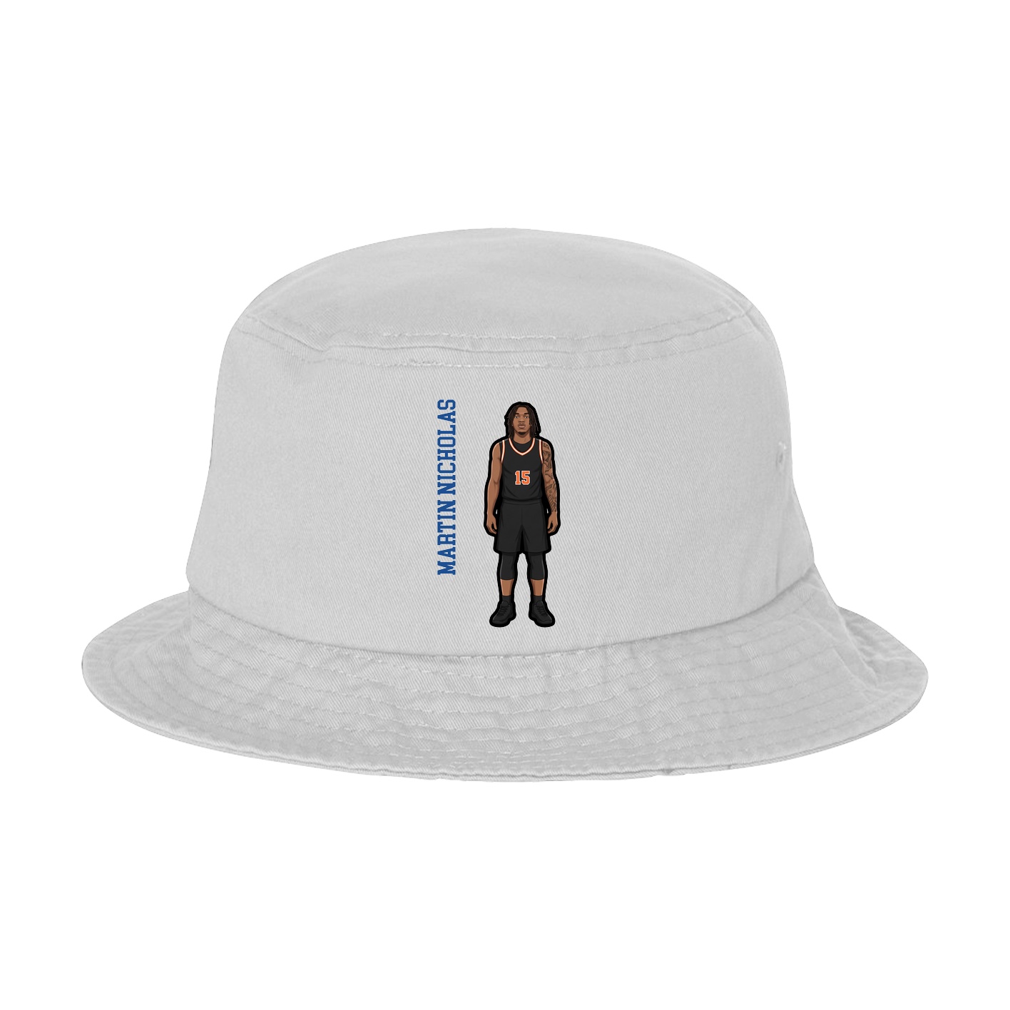 Bucket Cap — Name Vertical in White