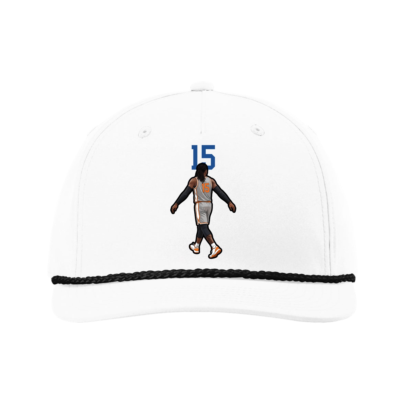 Five-Panel Classic Rope Cap — Number Top in White