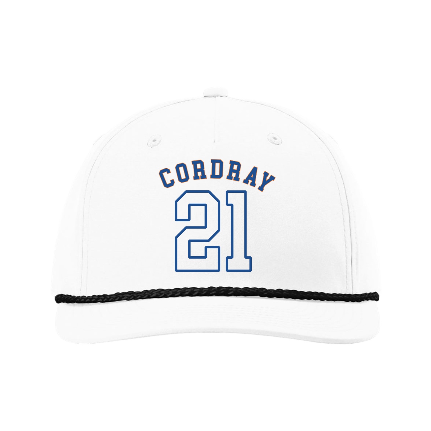 Five-Panel Classic Rope Cap — Shirsey Arch in White