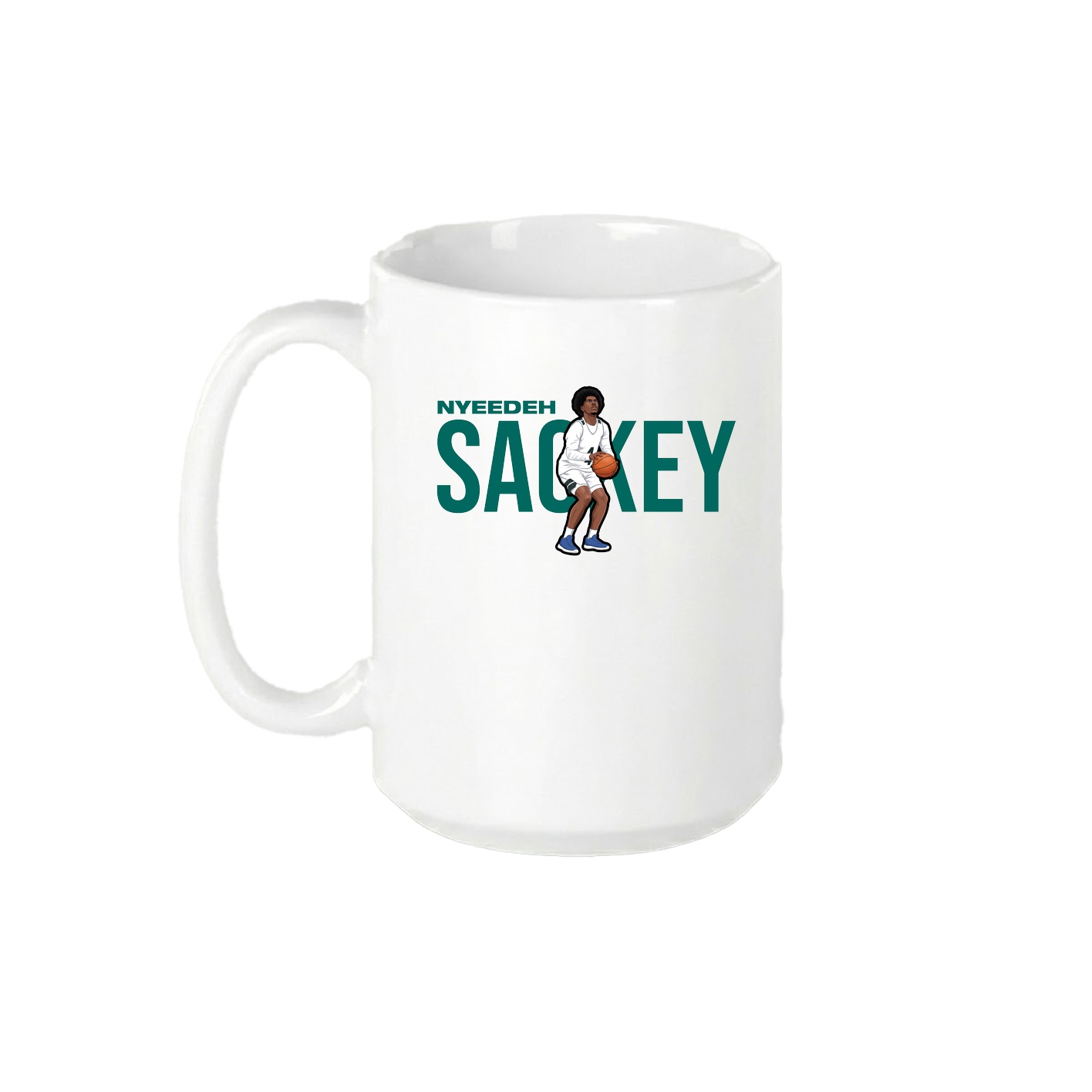 15oz Coffee Mug — Player Name in White