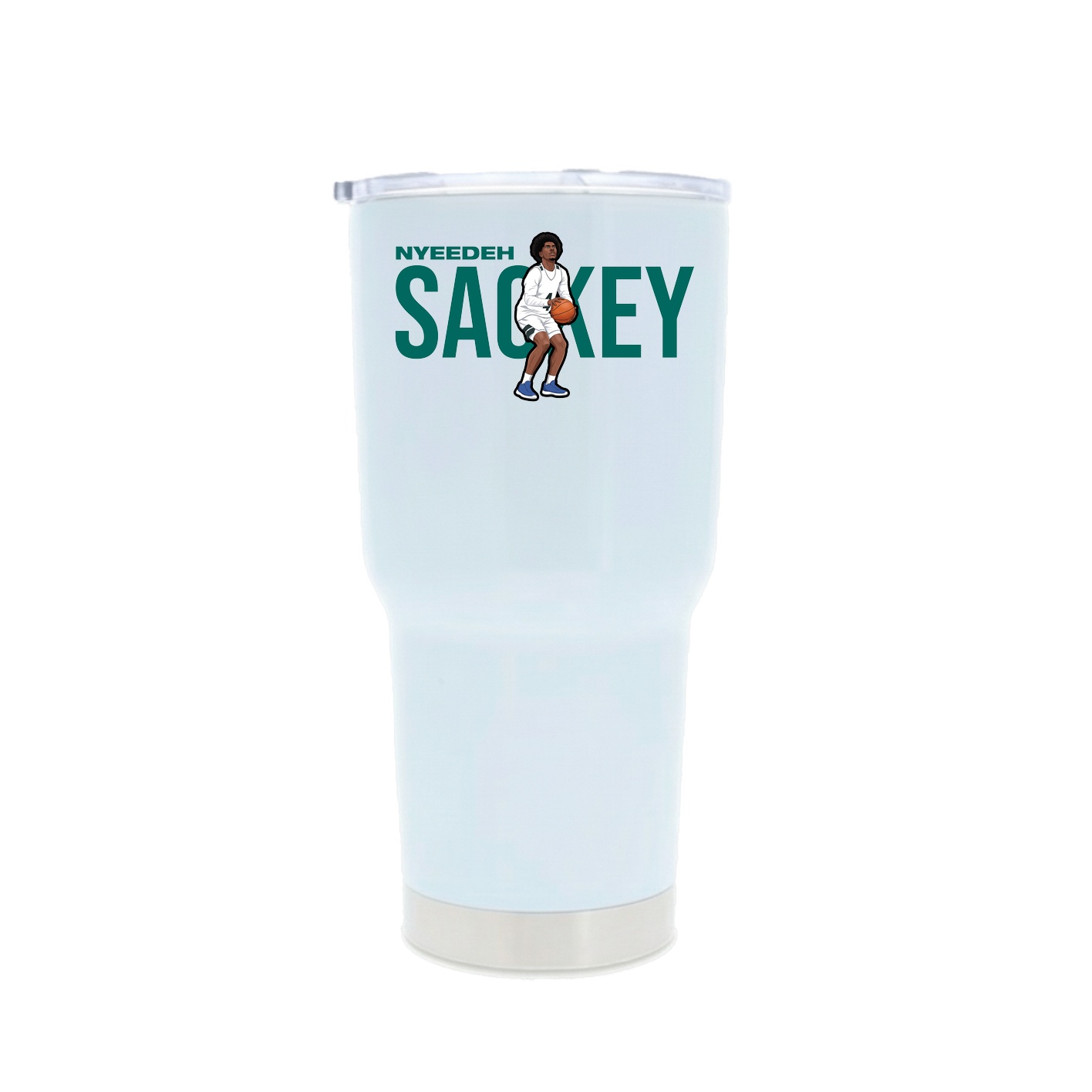 30oz Stainless Steel Tumbler — Player Name in White