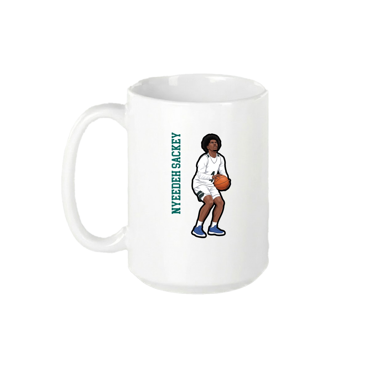 15oz Coffee Mug — Name Vertical in White