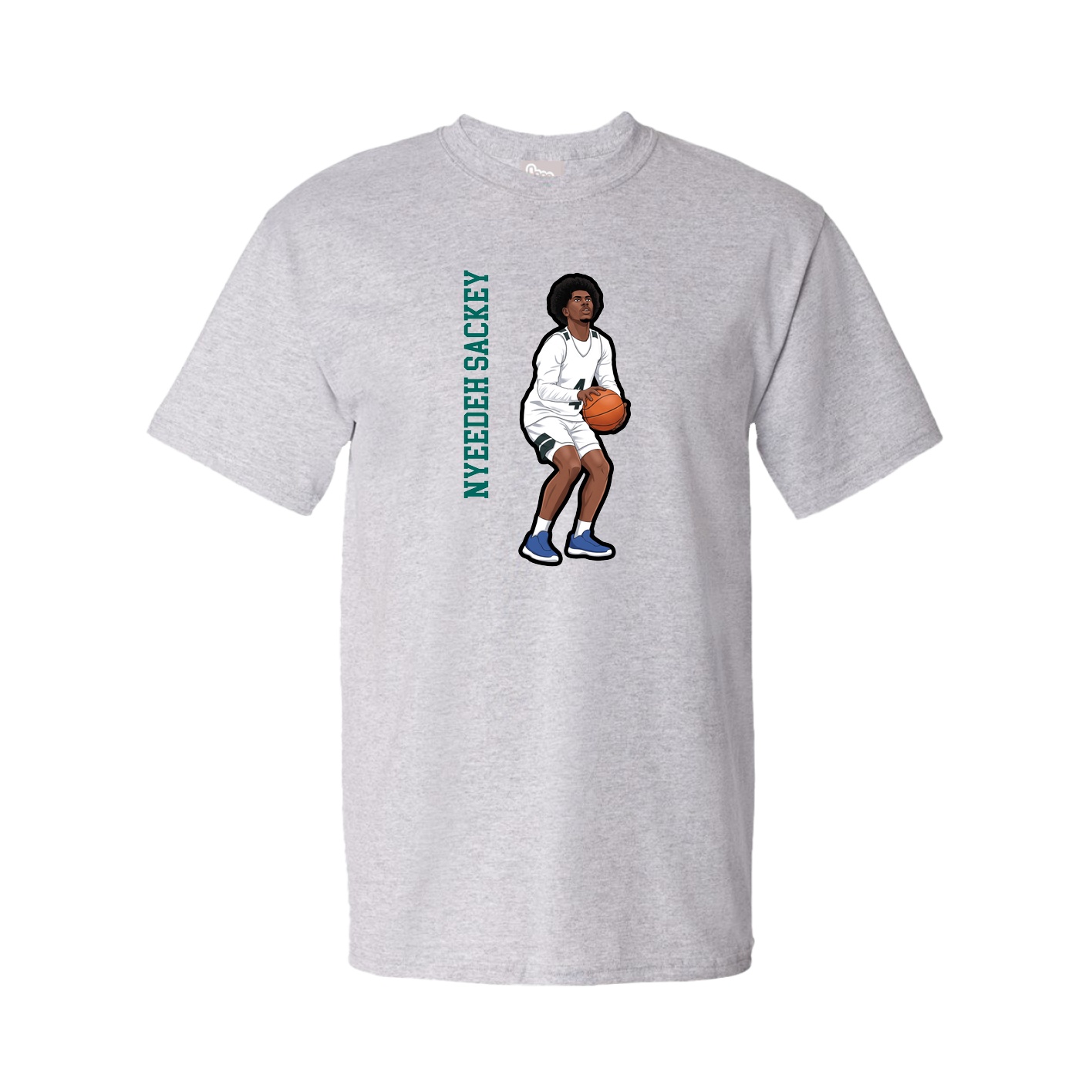 Tee — Name Vertical in Grey