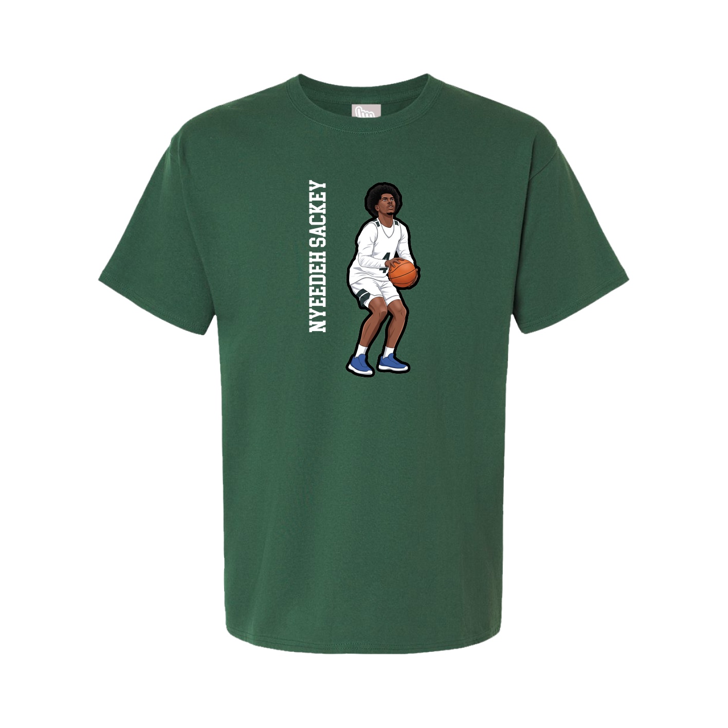Youth Tee — Name Vertical in Green