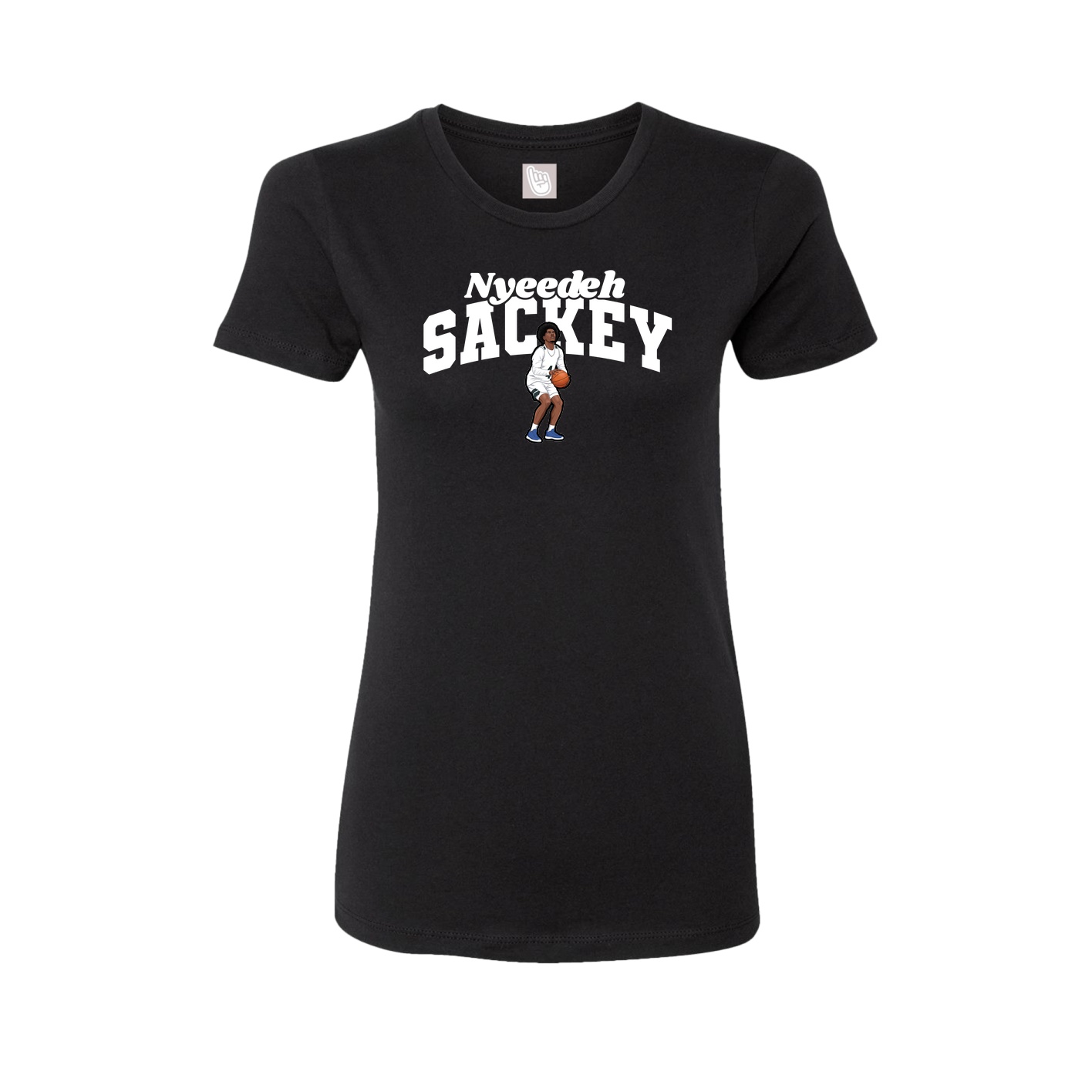 Fitted Women's Tee — Signature Arch in Black