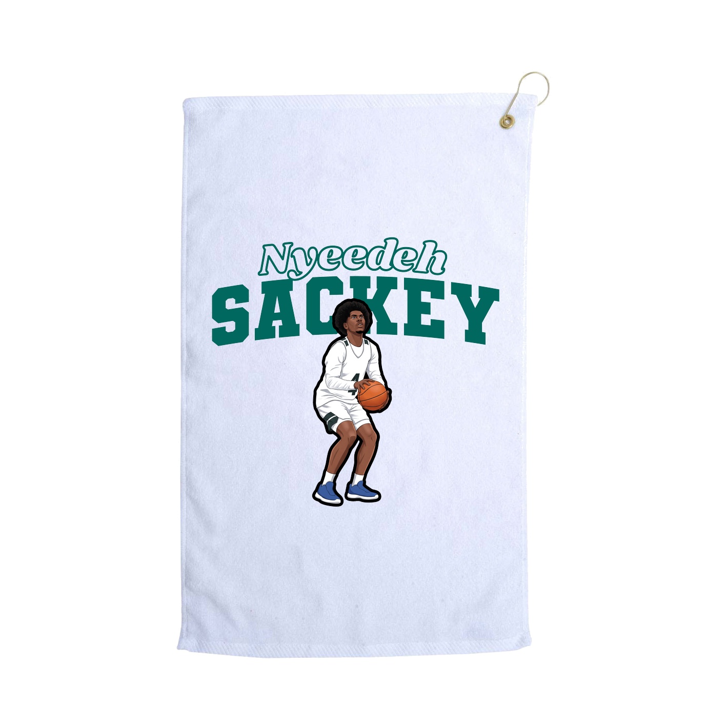 Golf Towel — Name Arch in White