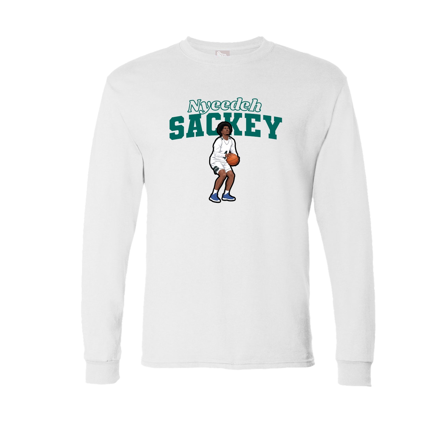 Long Sleeve Tee — Name Arch in White