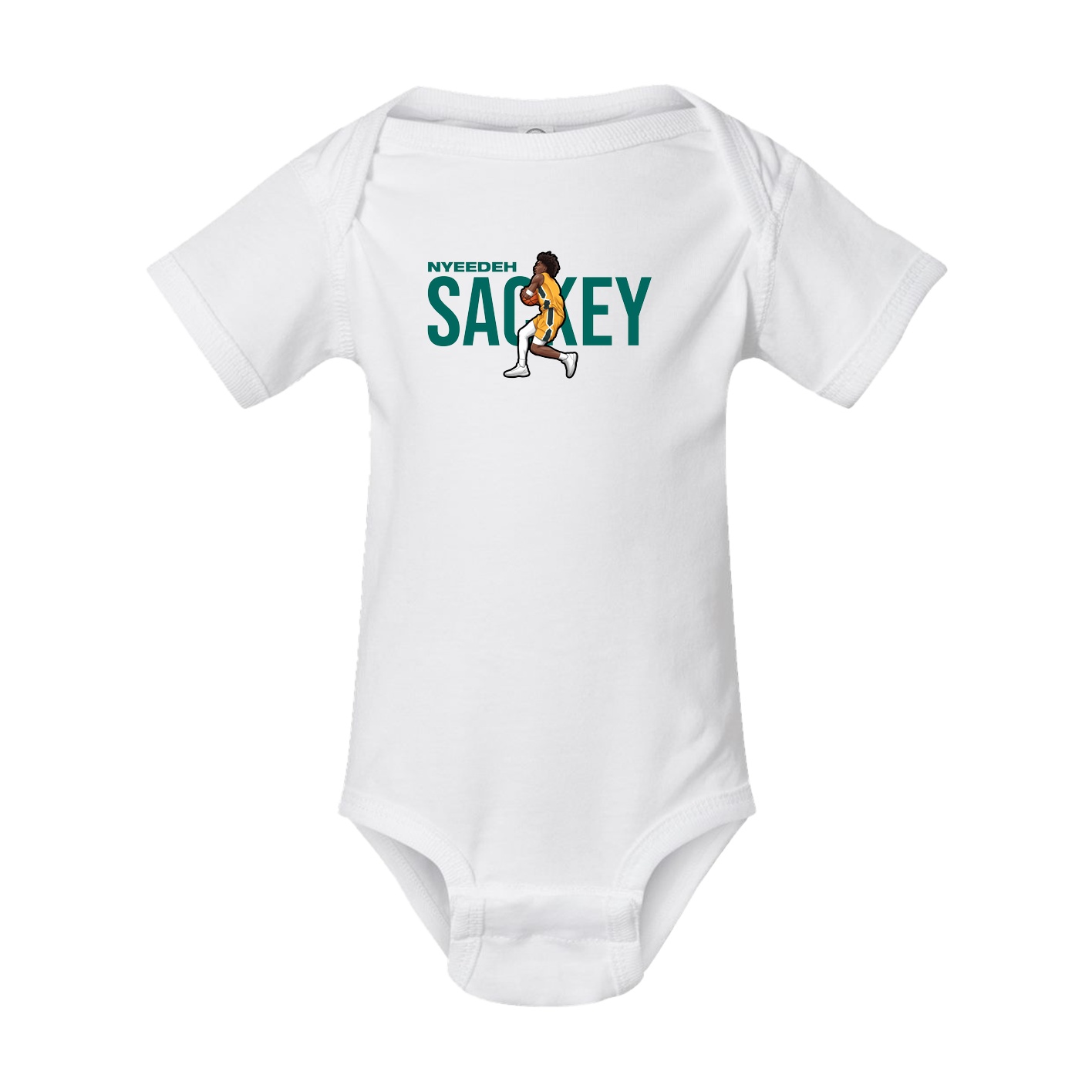 Baby Onesie — Player Name in White