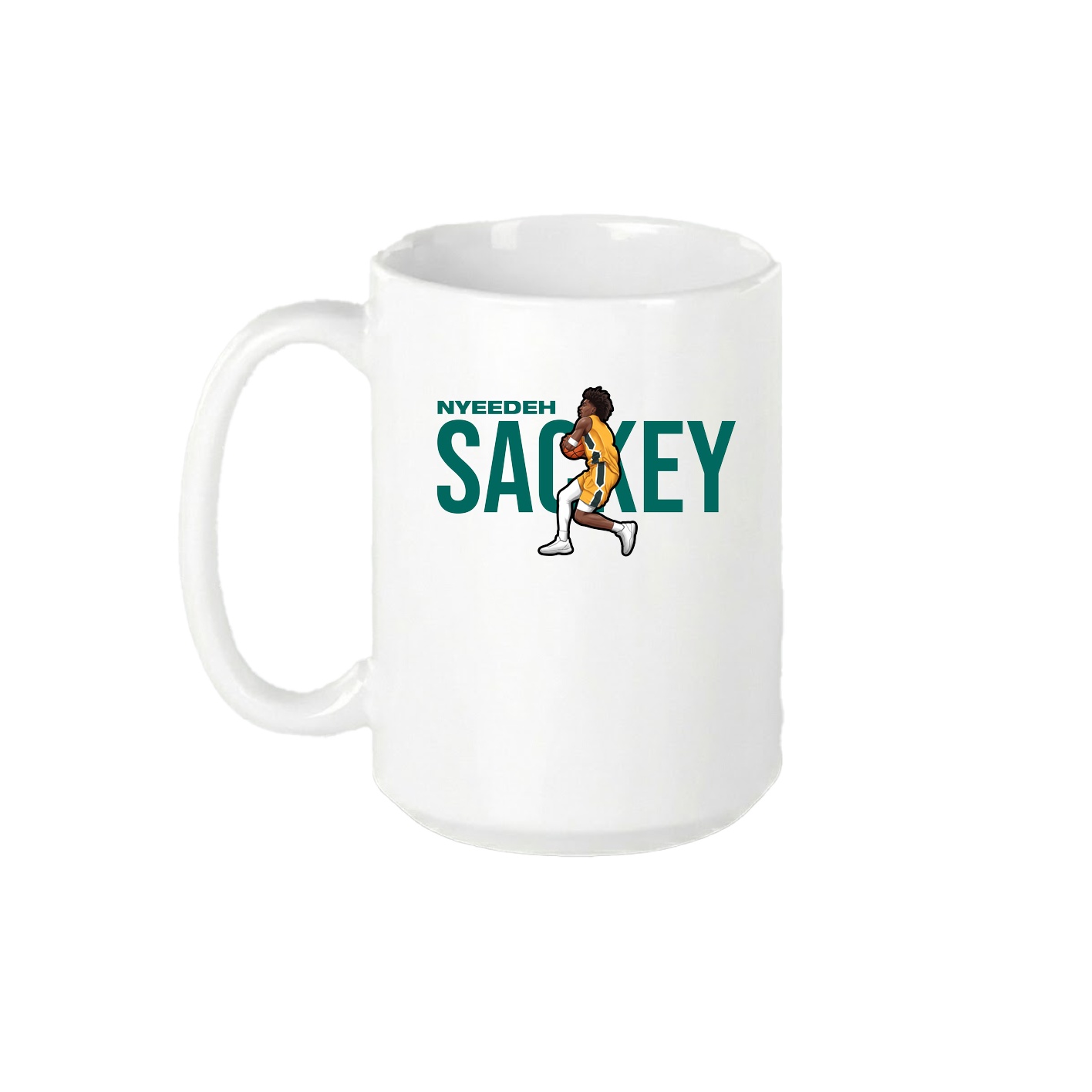 15oz Coffee Mug — Player Name in White