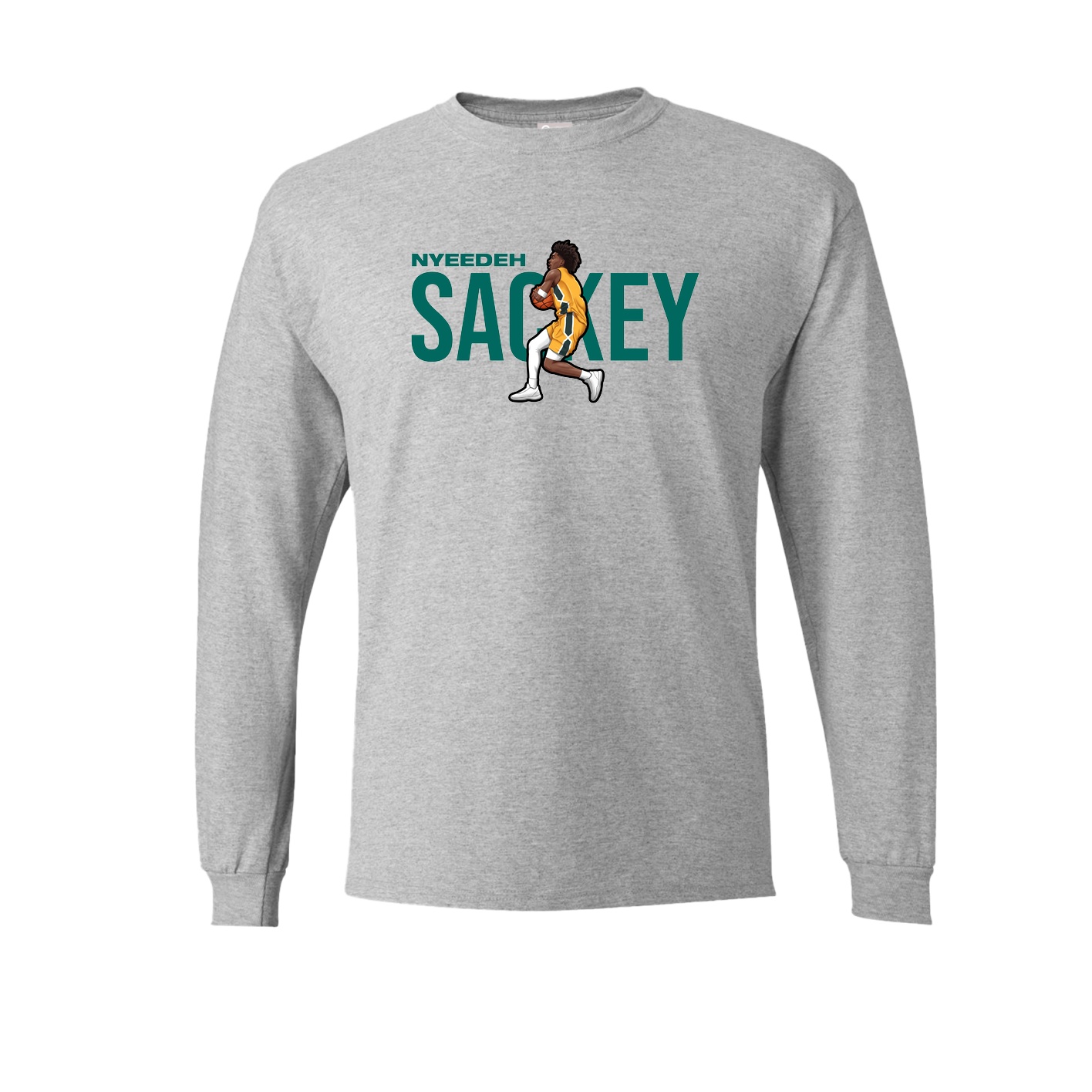 Long Sleeve Tee — Player Name in Grey