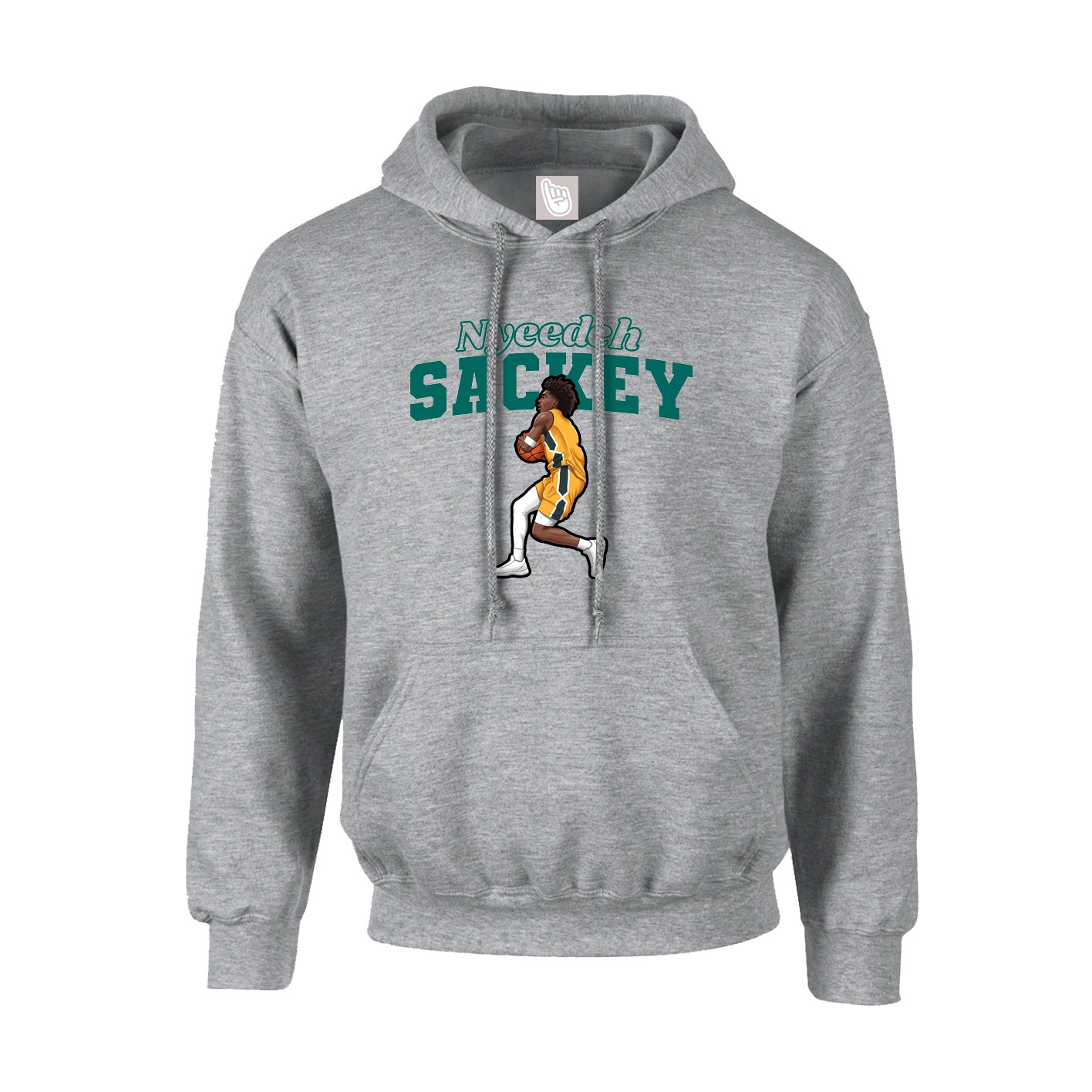 Hoodie — Name Arch in Grey