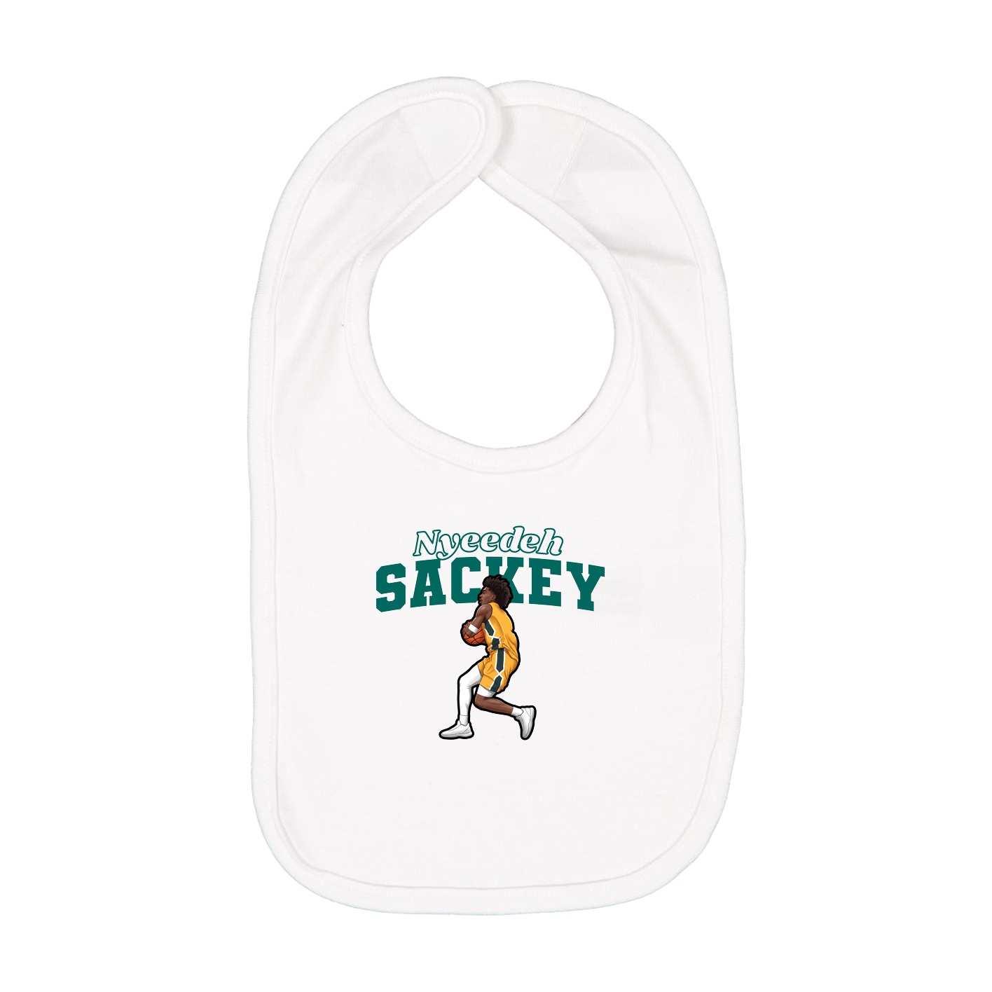 Infant Bib — Name Arch in White