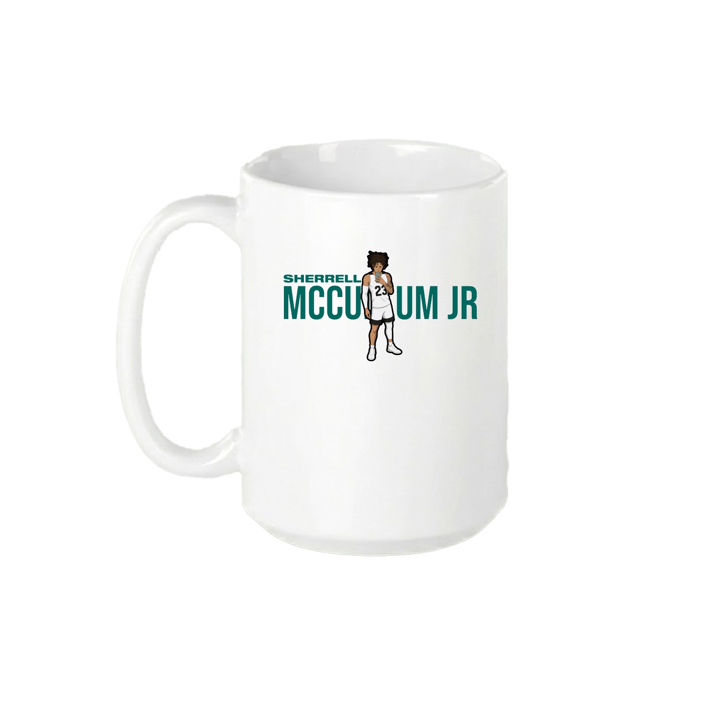 15oz Coffee Mug — Player Name in White
