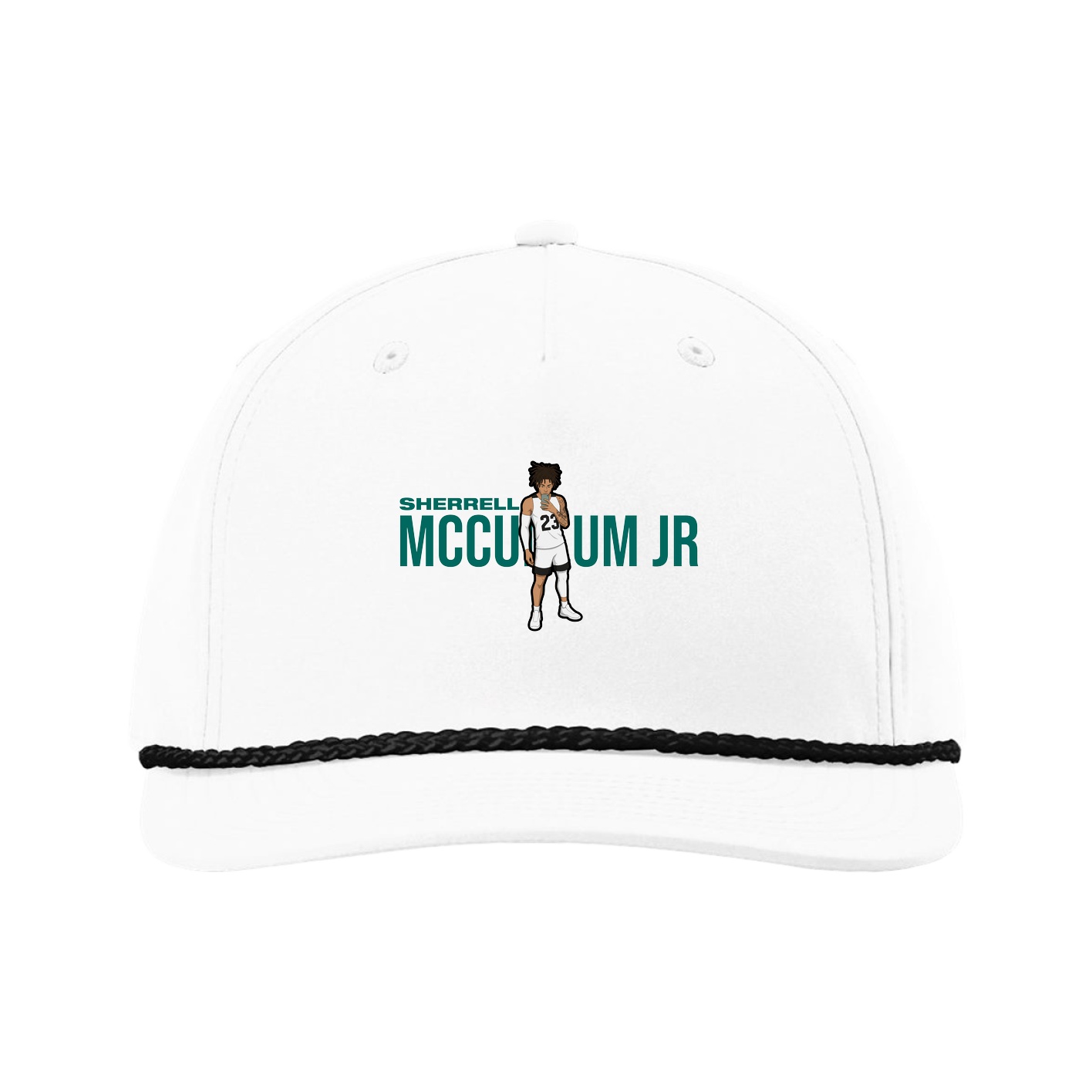 Five-Panel Classic Rope Cap — Player Name in White