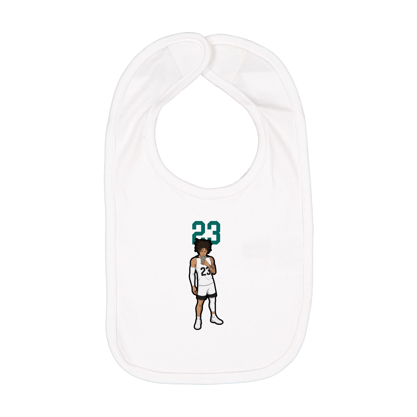 Infant Bib — Number Top in White