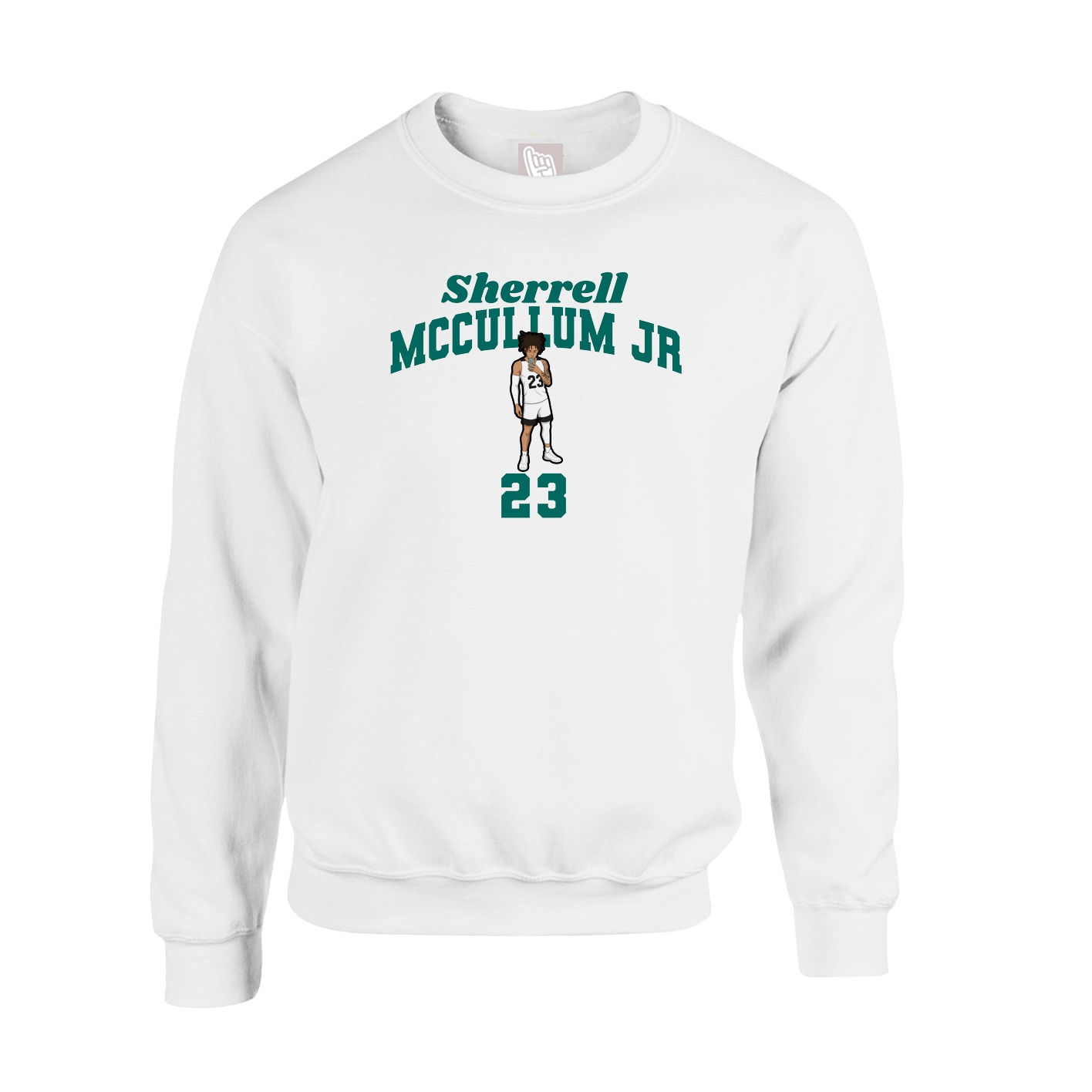Fleece Crew — Signature Arch in White