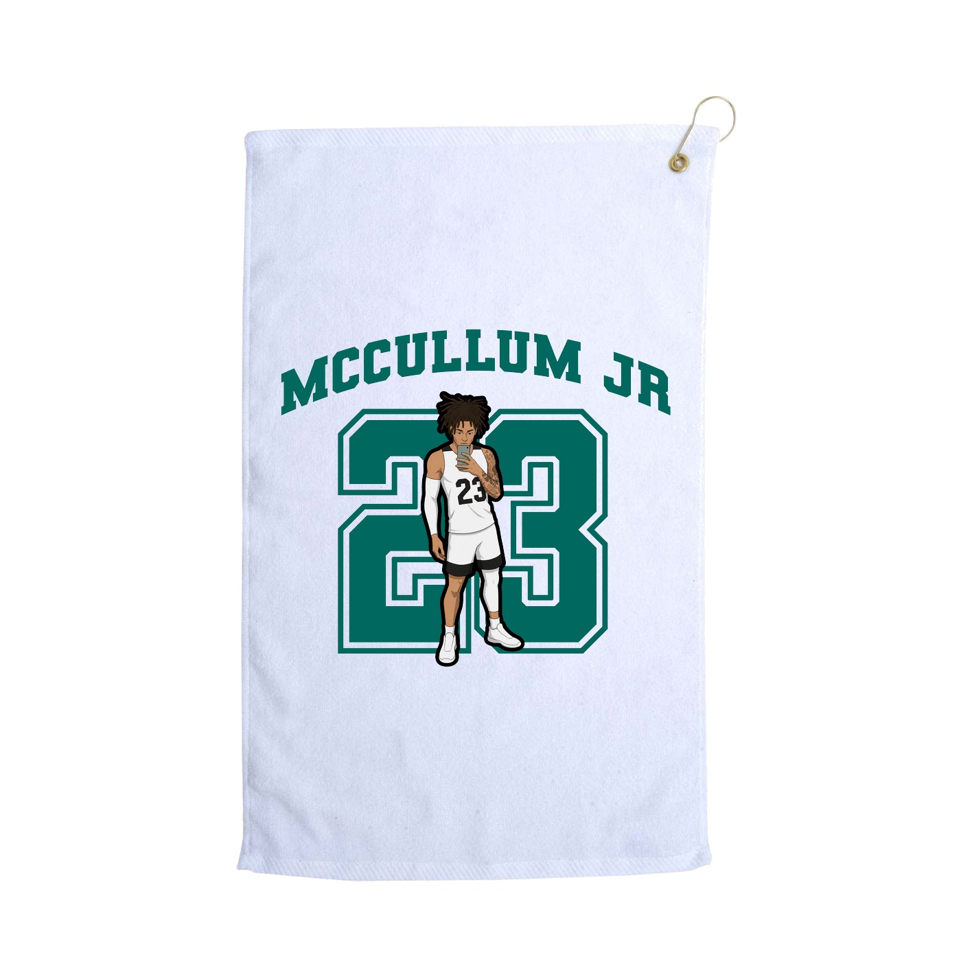 Golf Towel — Number in White