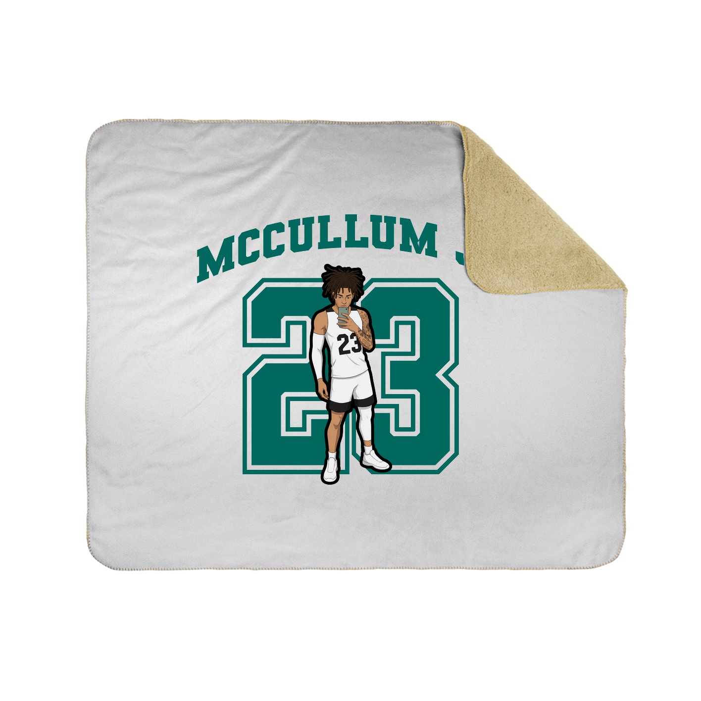 Throw Blanket — Number in White