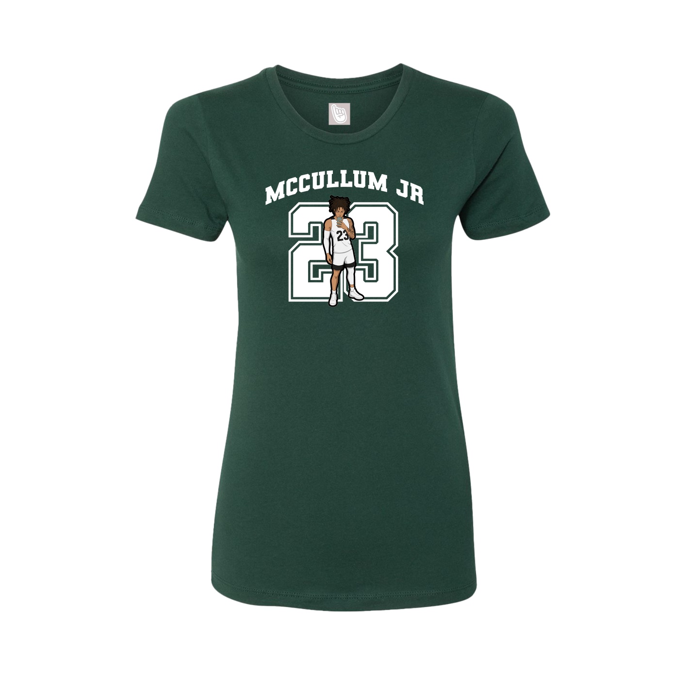 Fitted Women's Tee — Number in Green