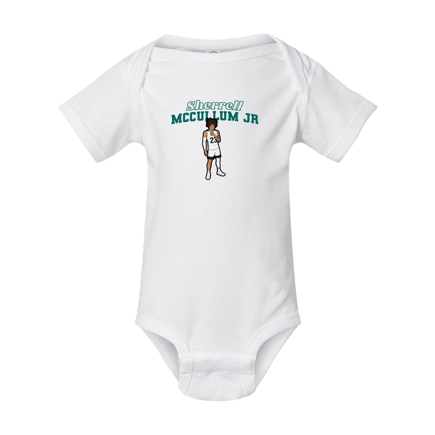 Baby Onesie — Name Arch in White