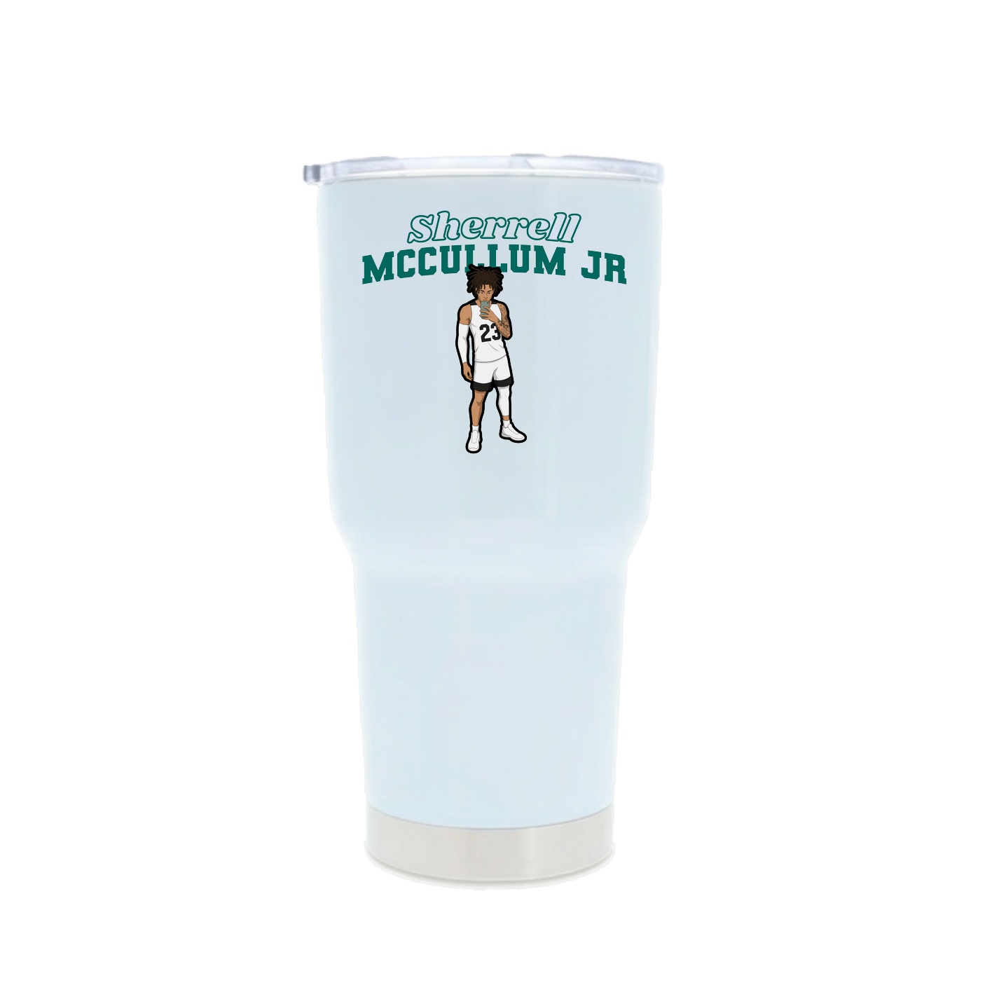 30oz Stainless Steel Tumbler — Name Arch in White
