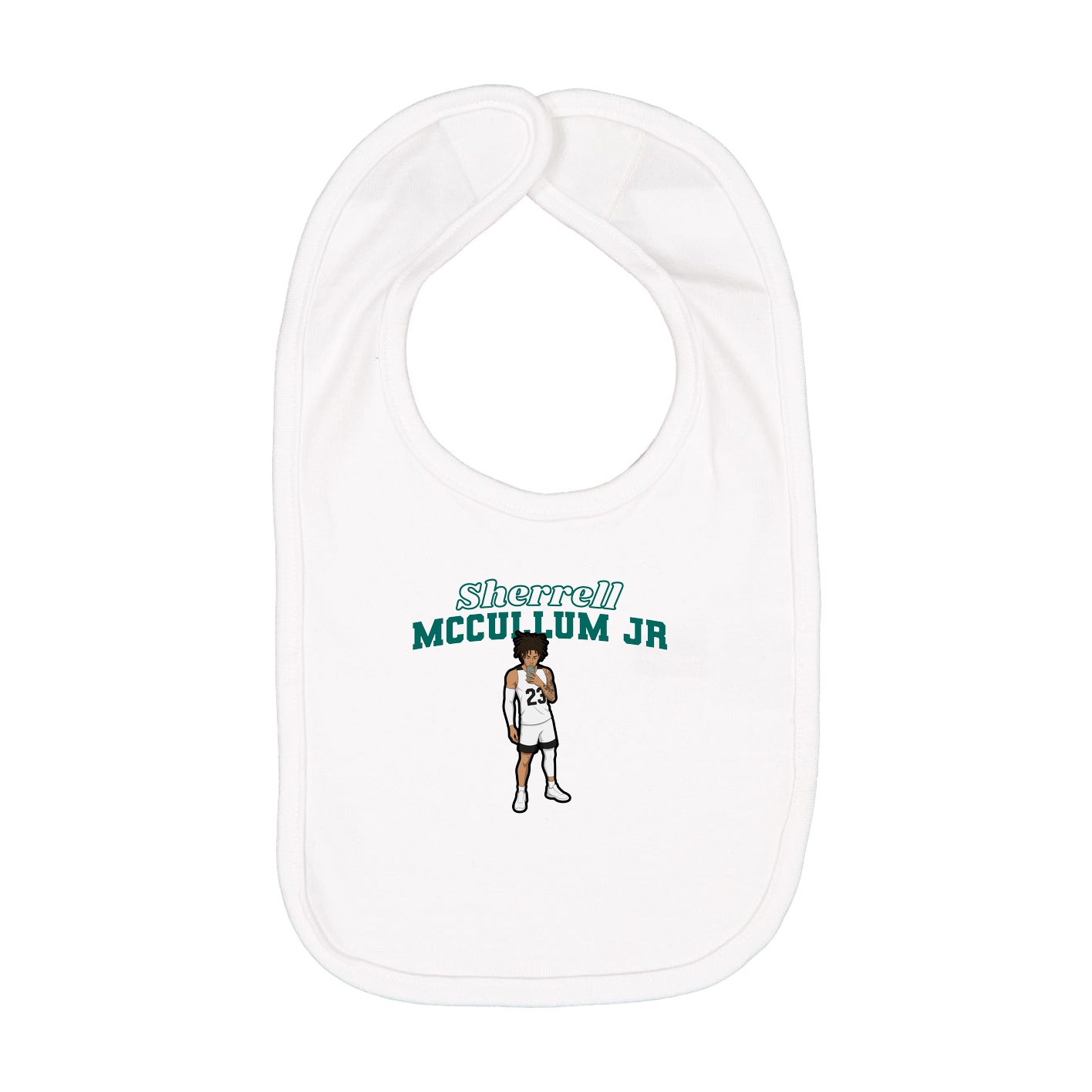 Infant Bib — Name Arch in White