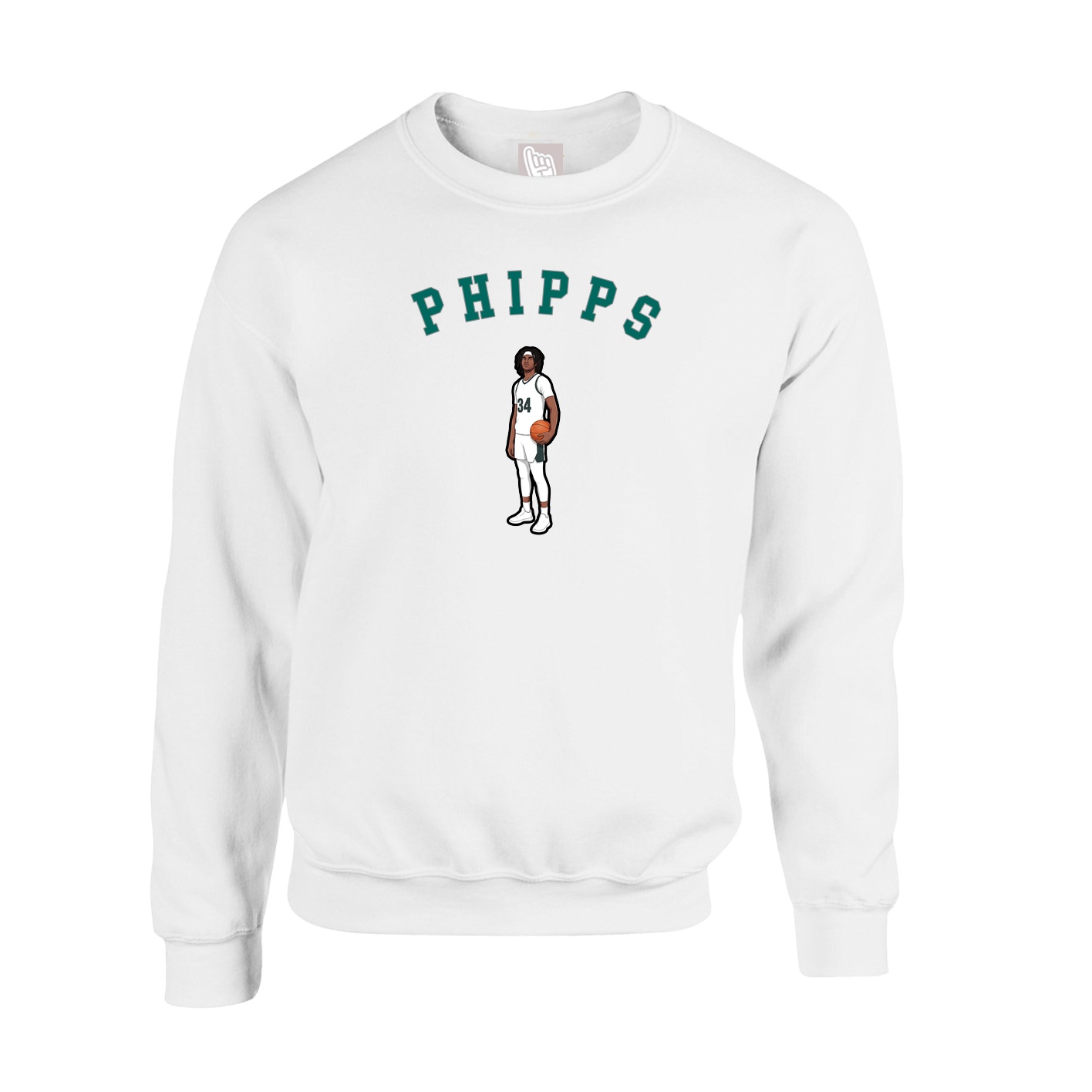 Fleece Crew — Shirsey Arch in White