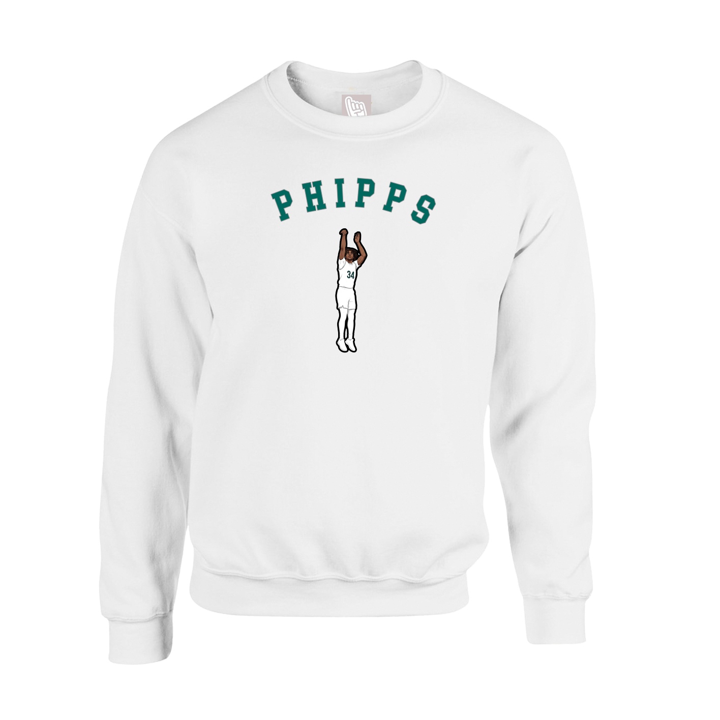 Fleece Crew — Shirsey Arch in White
