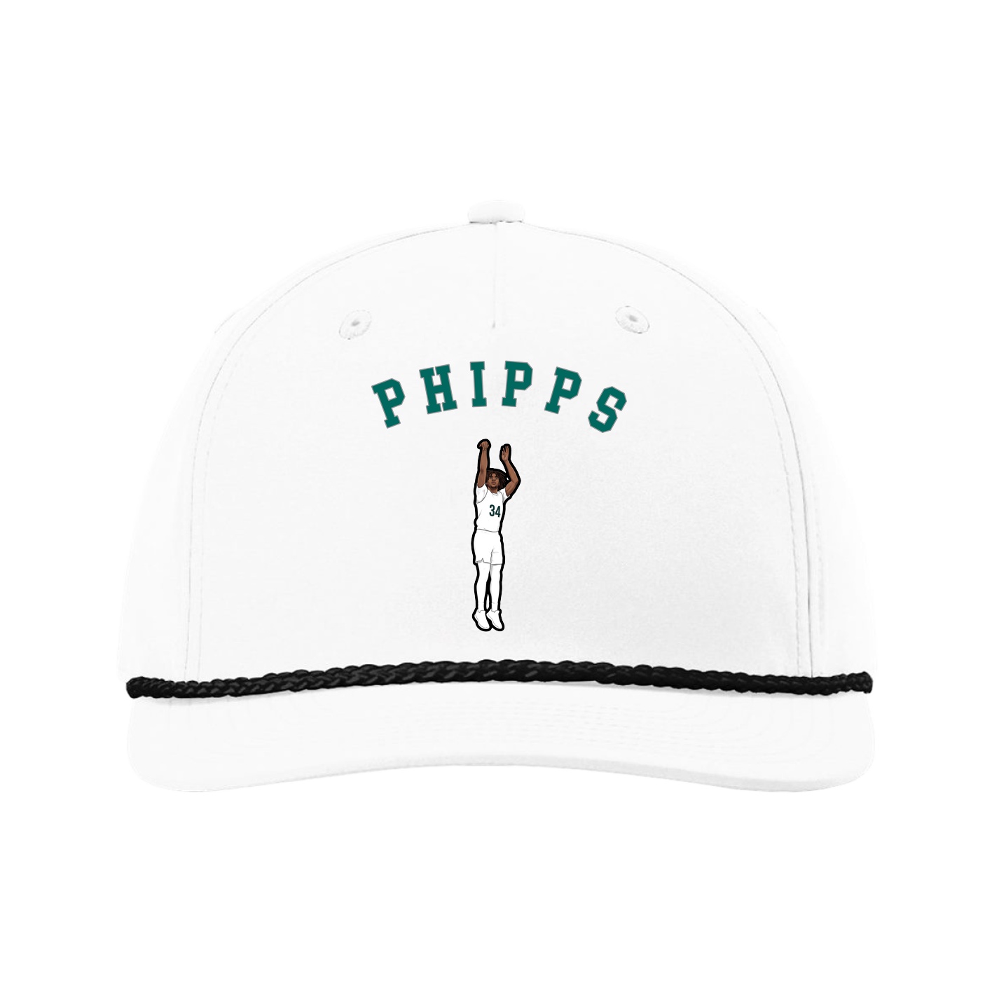 Five-Panel Classic Rope Cap — Shirsey Arch in White