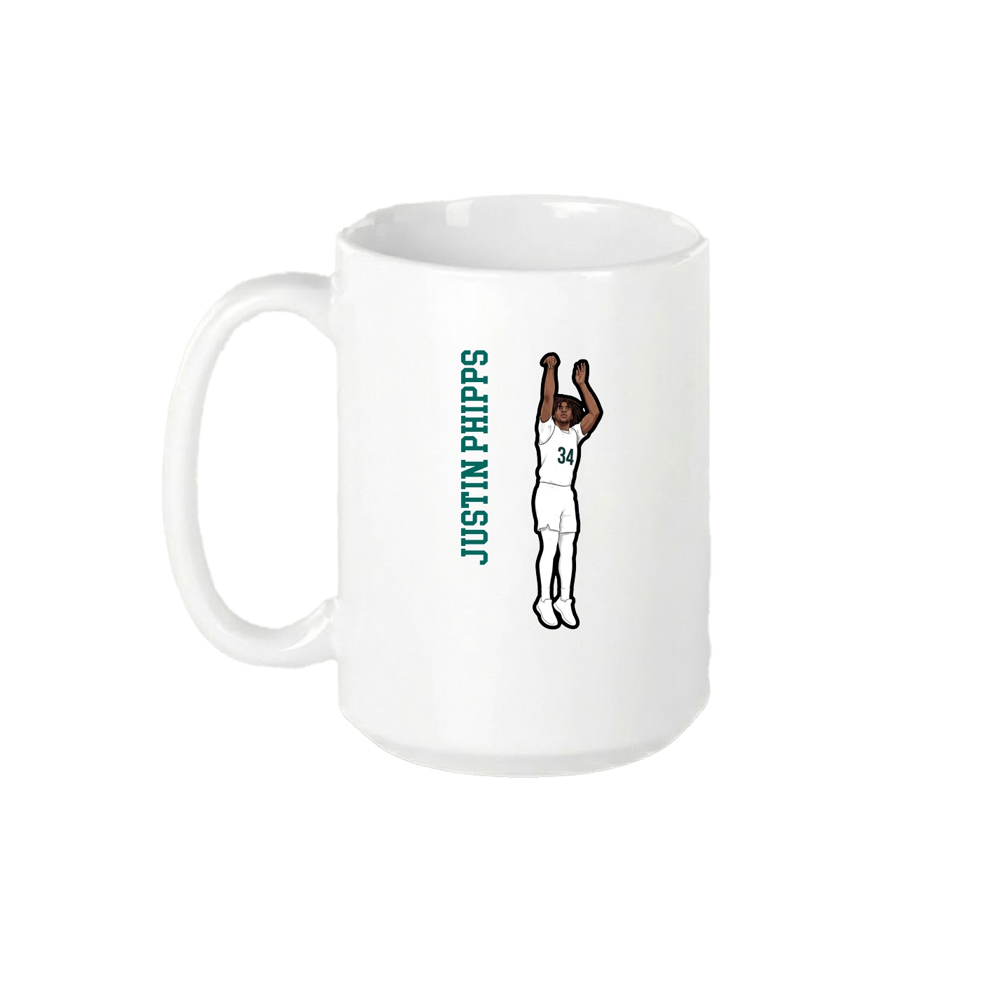 15oz Coffee Mug — Name Vertical in White