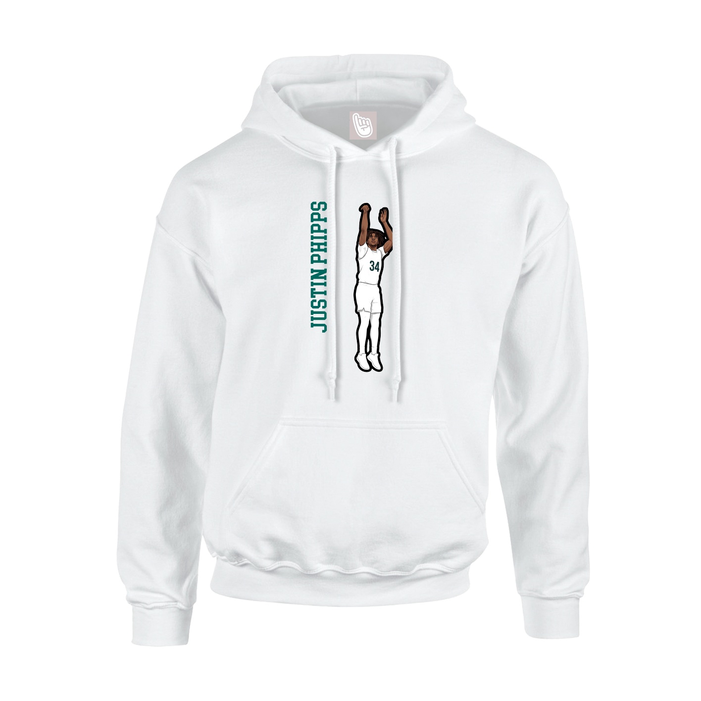 Youth Hoodie — Name Vertical in White