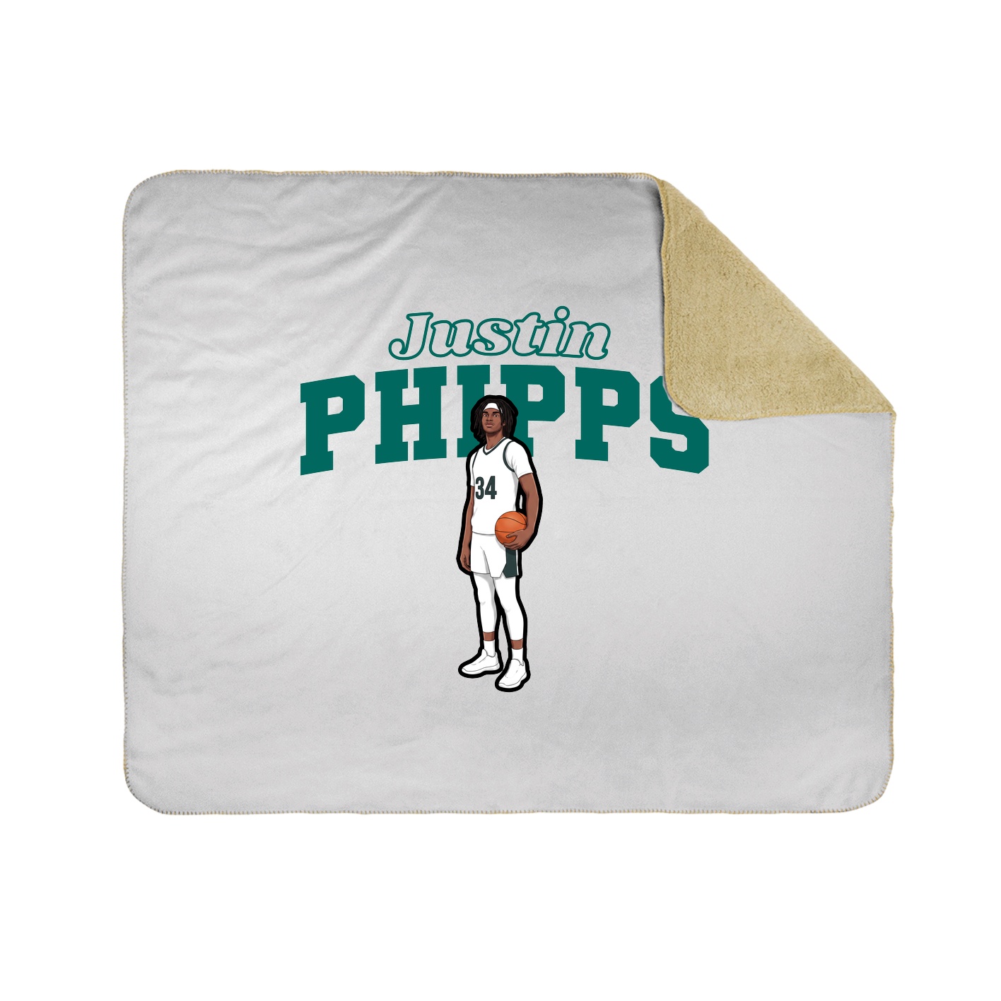 Throw Blanket — Name Arch in White